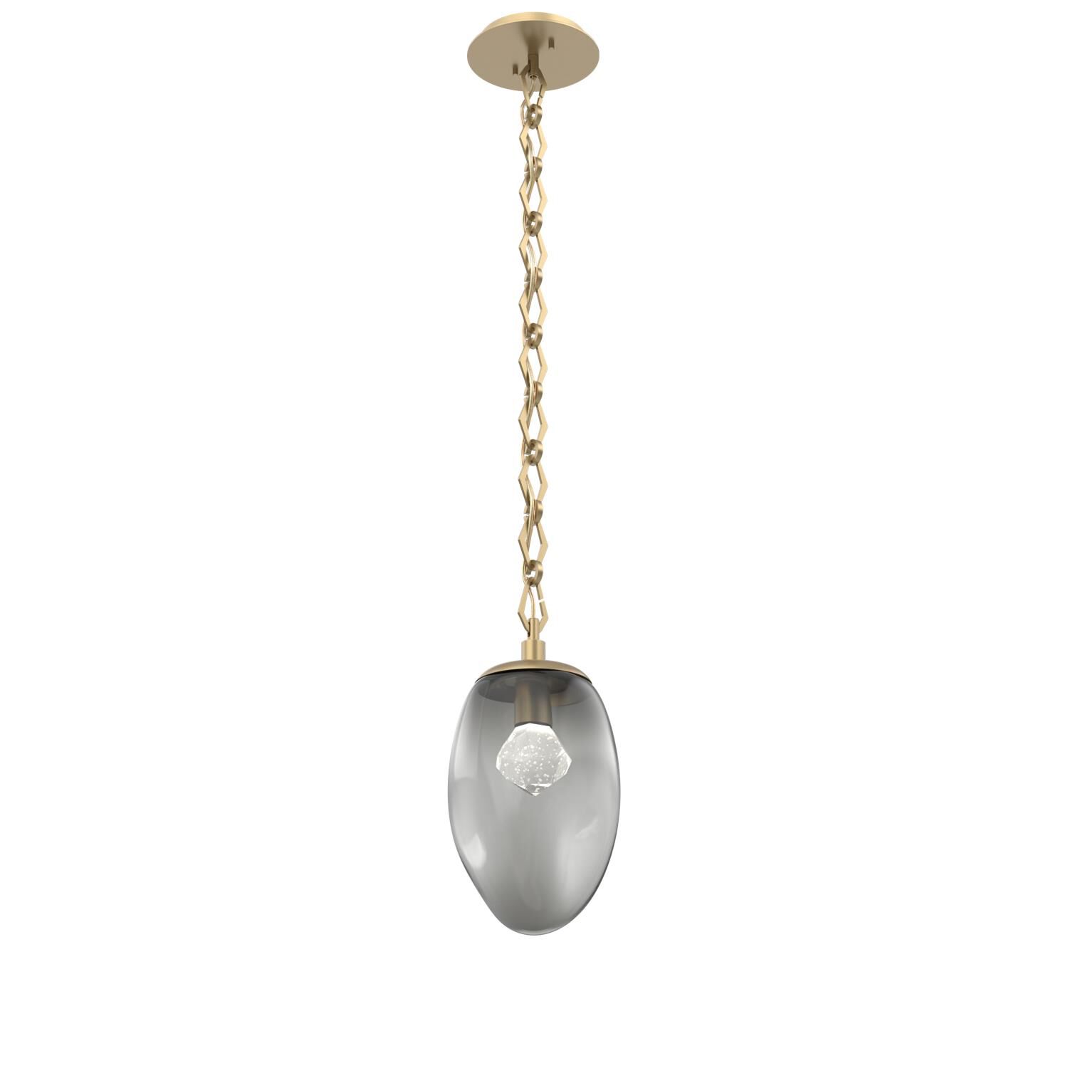 Shown in Gilded Brass finish and Smoke with Faceted Gem glass