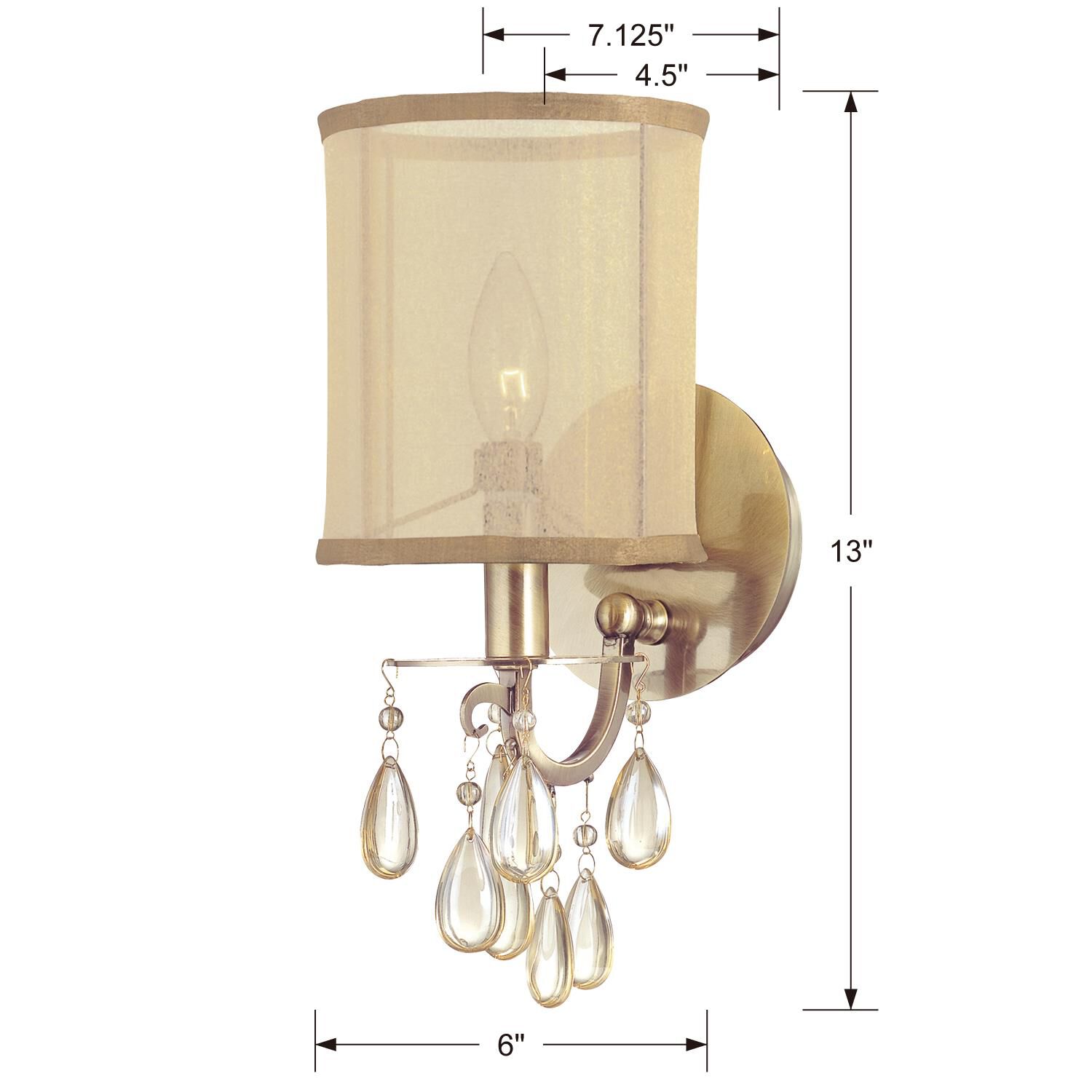 Crystorama Hampton 13 Inch Wall Sconce
