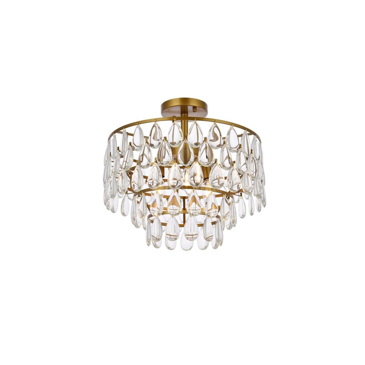 Mila 16 Inch 3 Light Flush Mount by Elegant Lighting