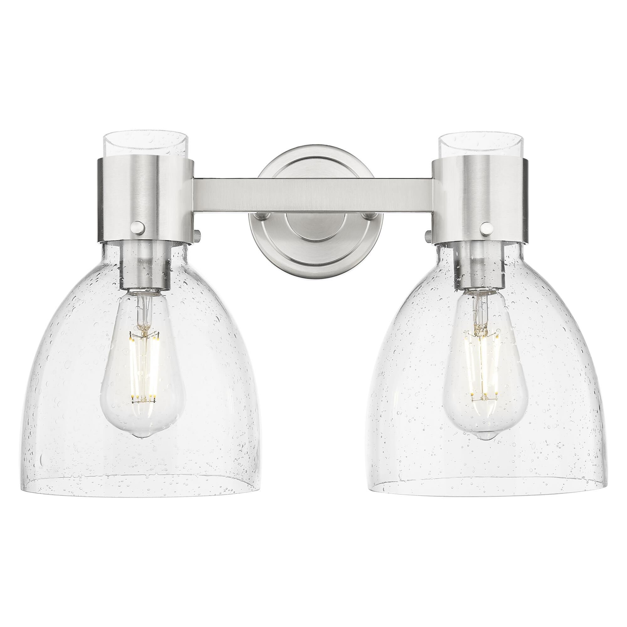 Shown in Satin Nickel finish and Seedy glass