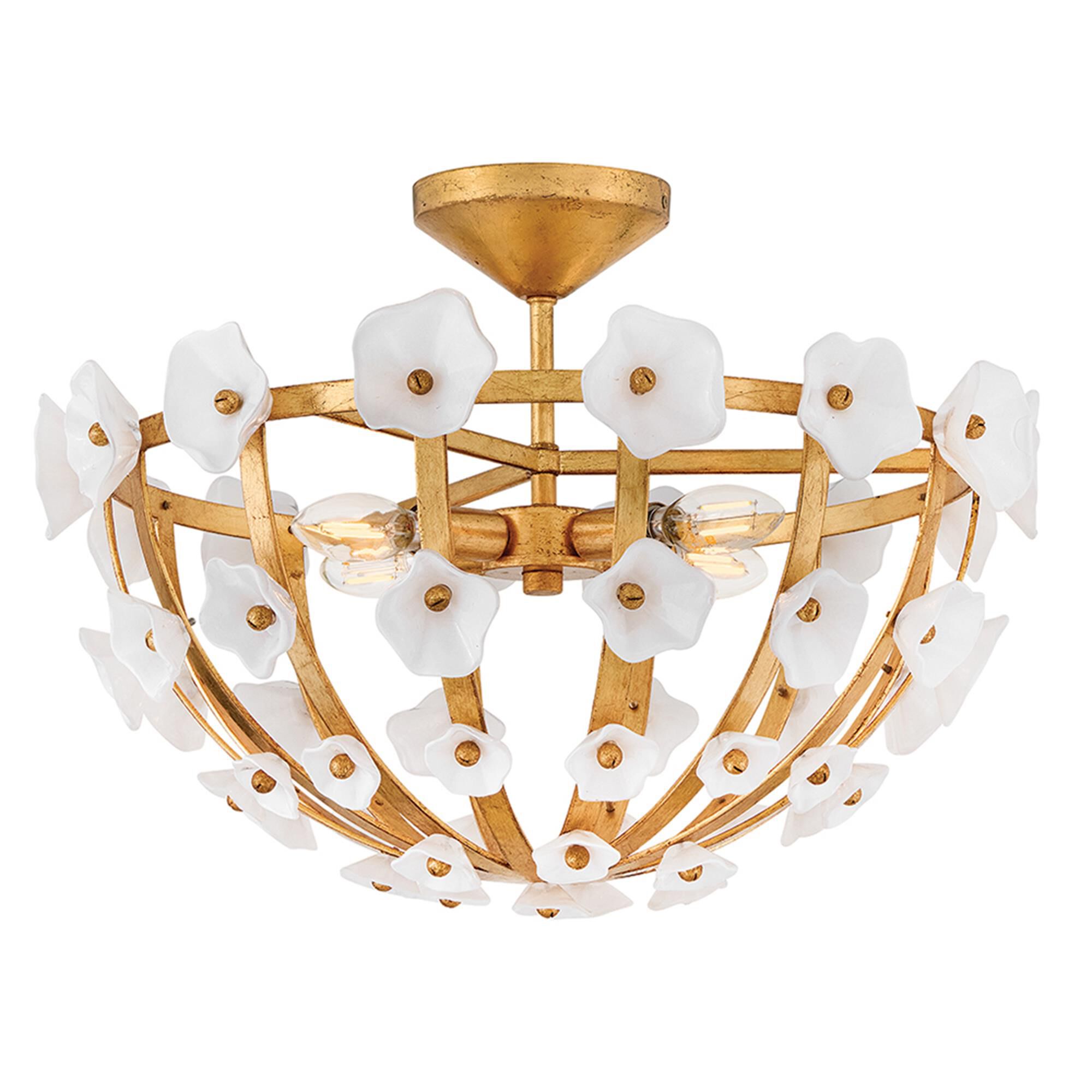 Azalea 20 Inch 4 Light Semi Flush Mount,