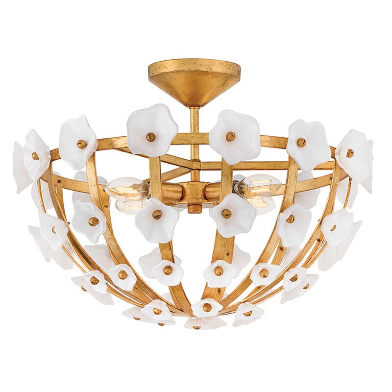 Azalea 20 Inch 4 Light Semi Flush Mount by Fredrick Ramond
