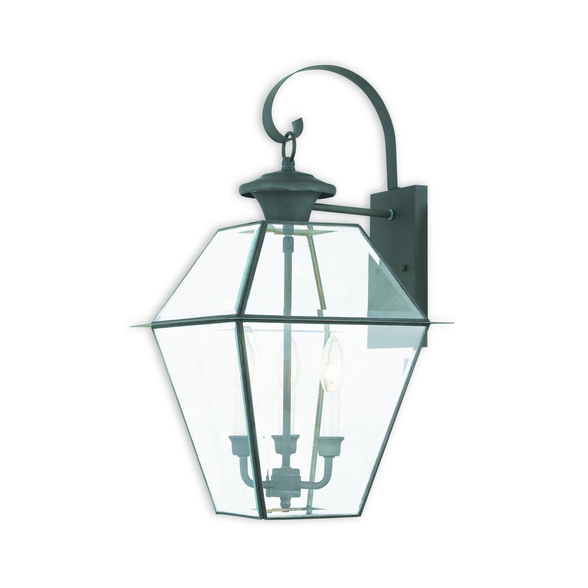 Shown in Charcoal finish and Clear Beveled glass