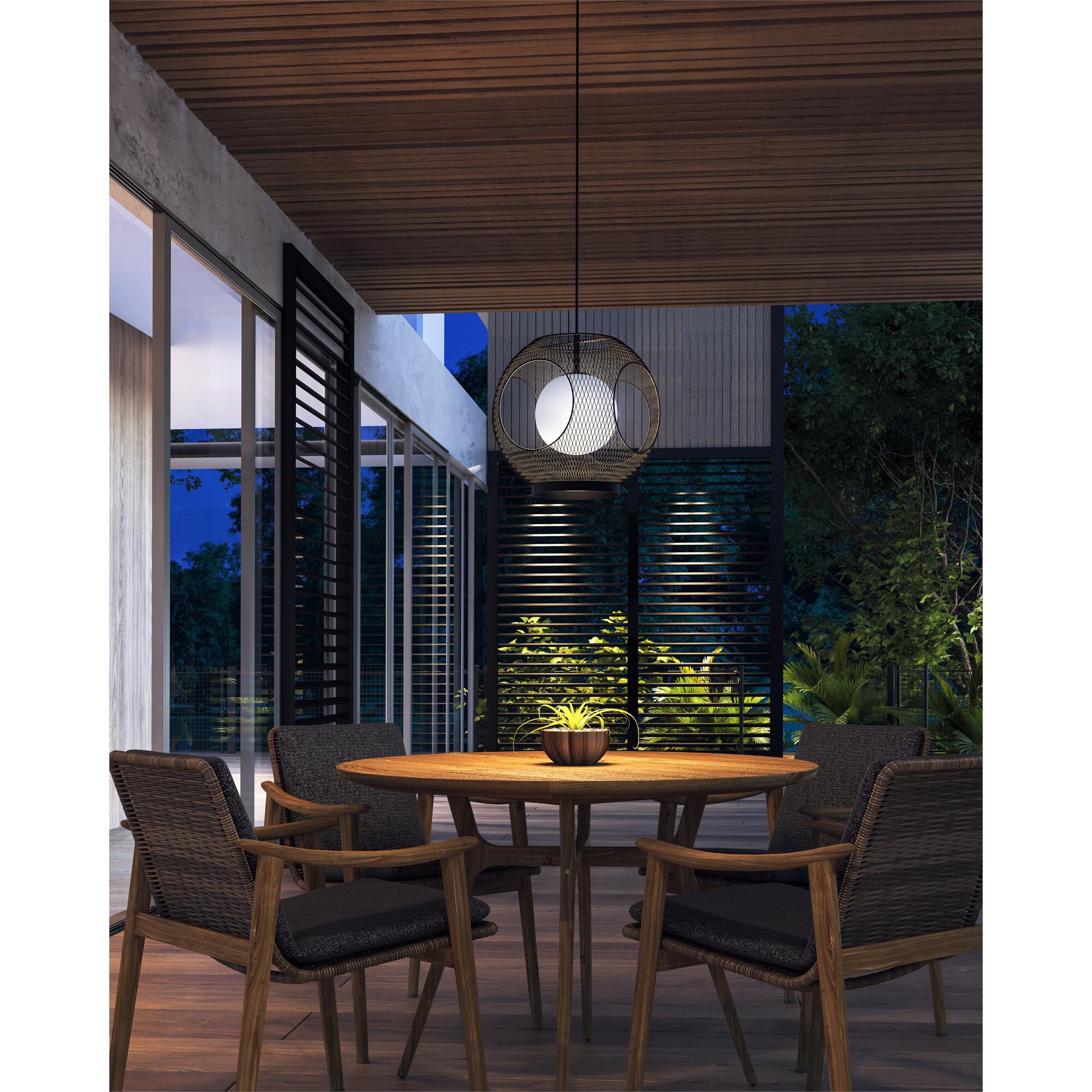 Shown in Black finish and Opal glass
