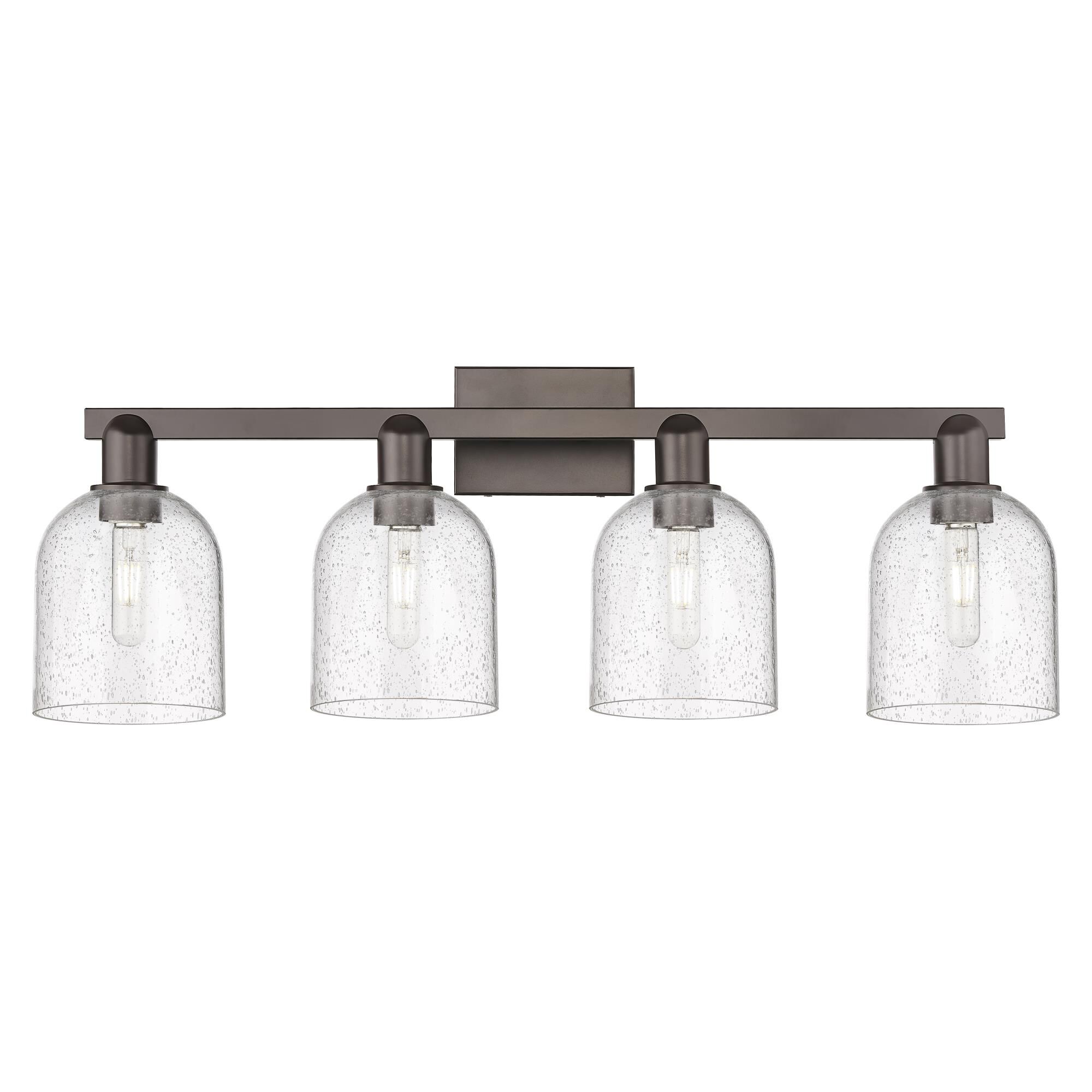 Shown in Oil Rubbed Bronze finish and Seedy glass