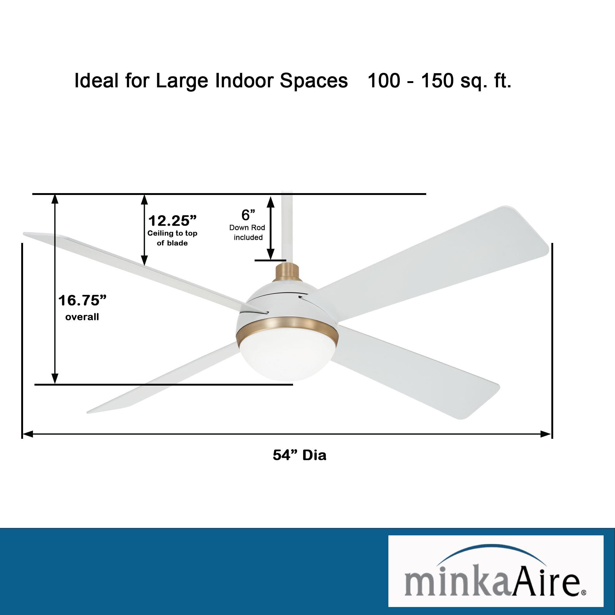 Orb 54 Inch Ceiling Fan with Light Kit by Minka Aire Capitol Lighting