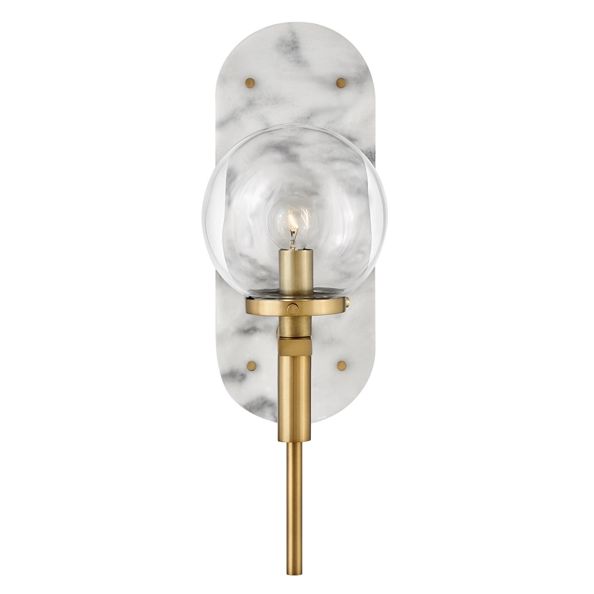 Shown in Heritage Brass finish and Clear glass