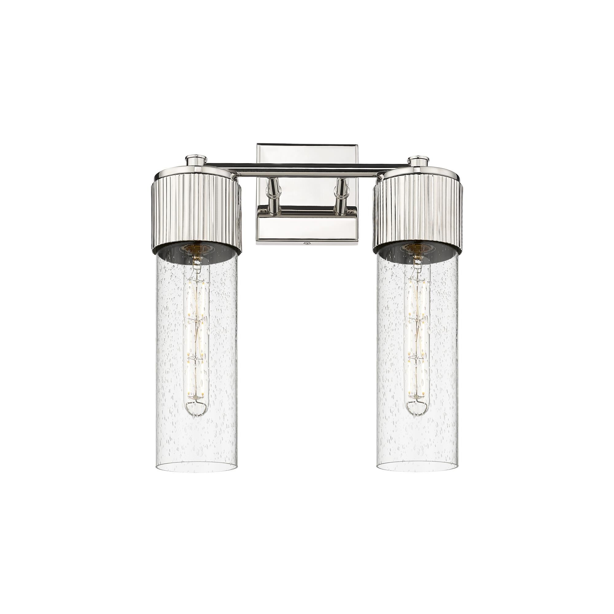 Shown in Polished Nickel finish and Seedy glass