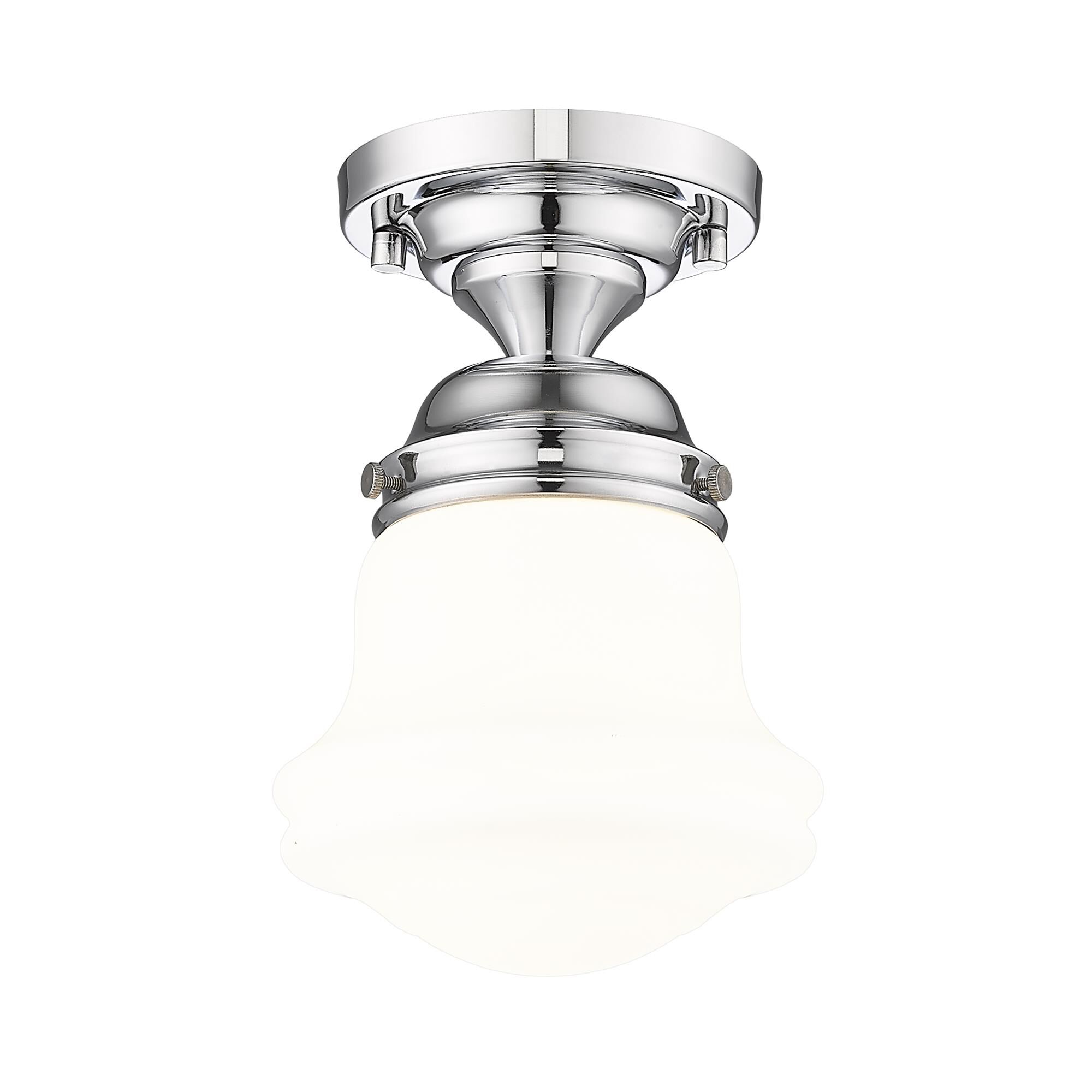 Shown in Chrome finish and Matte Opal glass and Matte Opal shade