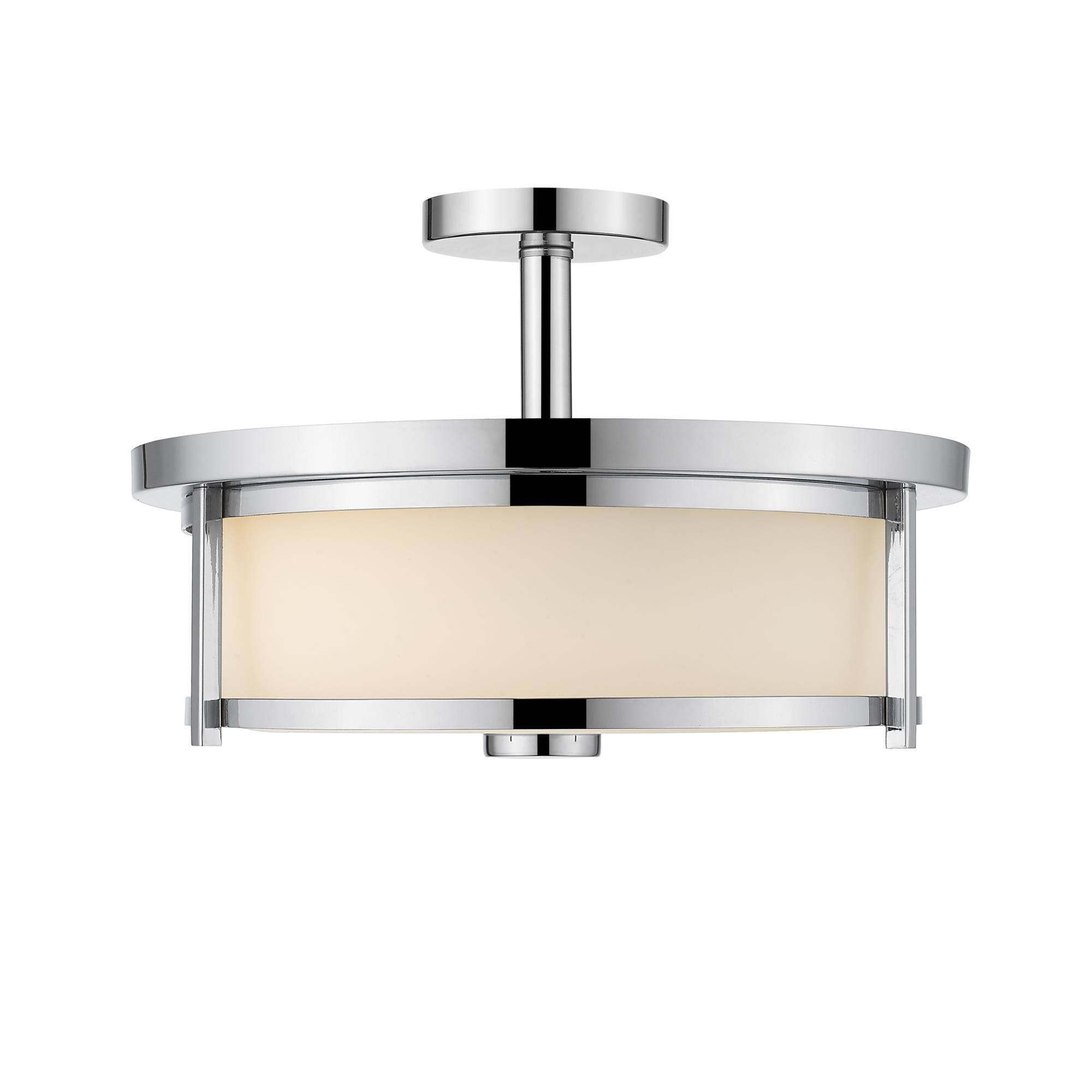 Shown in Chrome finish and Glass shade