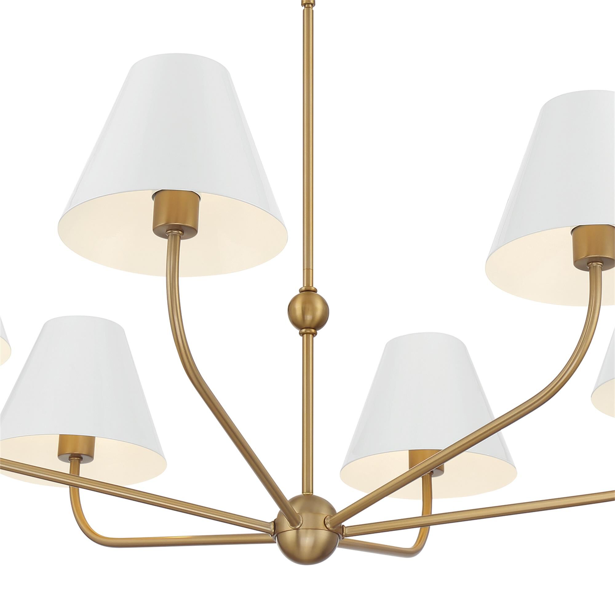 Shown in Vibrant Gold and White finish and Steel shade