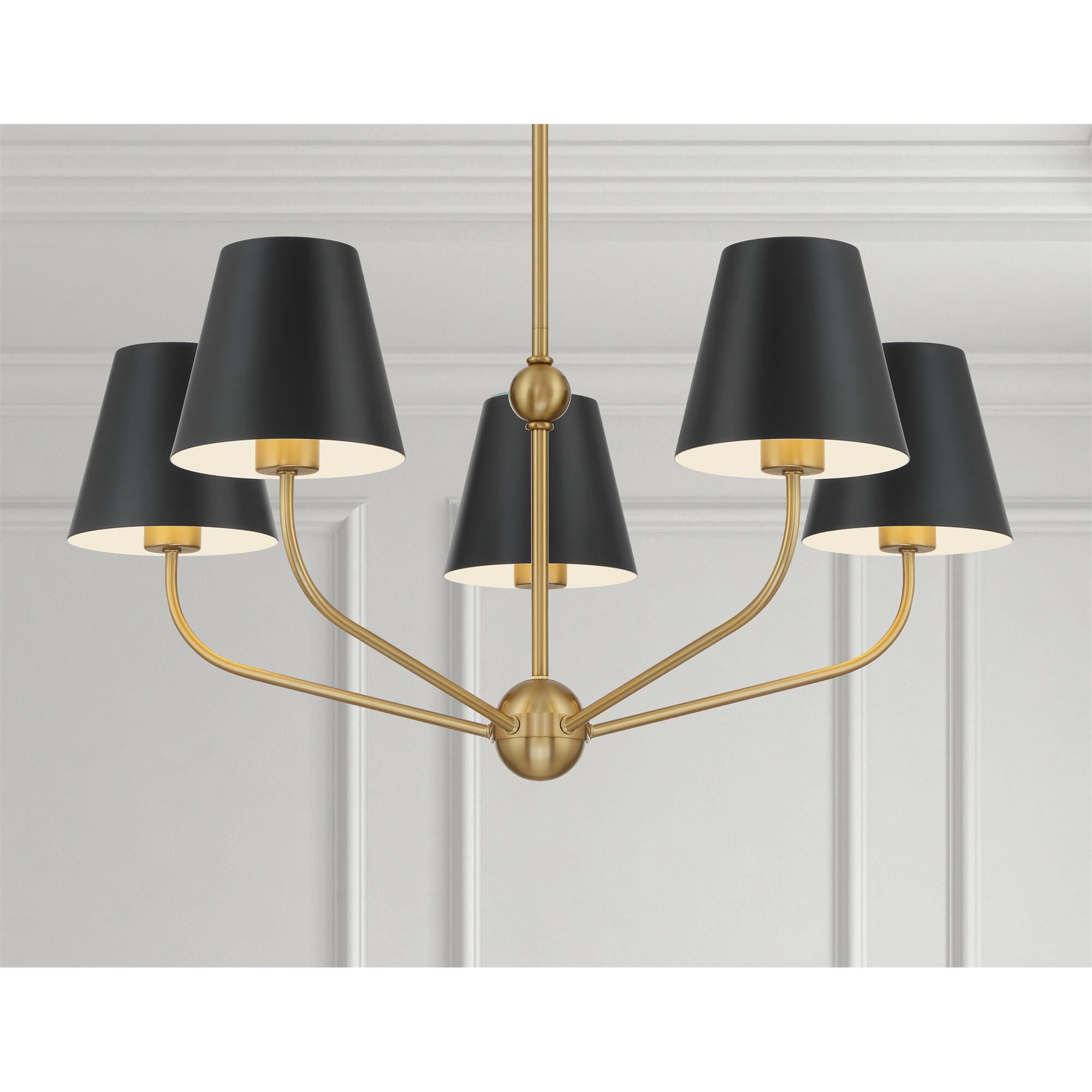 Shown in Vibrant Gold and Matte Black finish and Steel shade