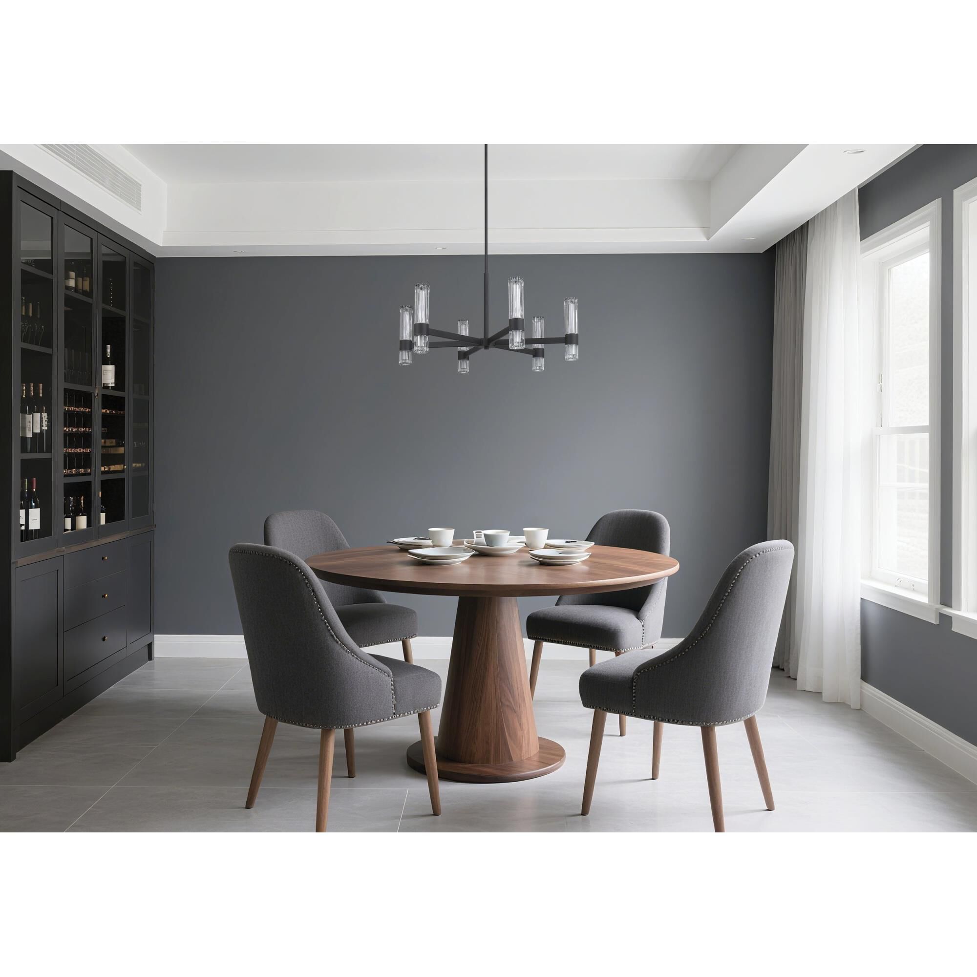 Shown in Matte Black finish and Clear Ribbed, White glass