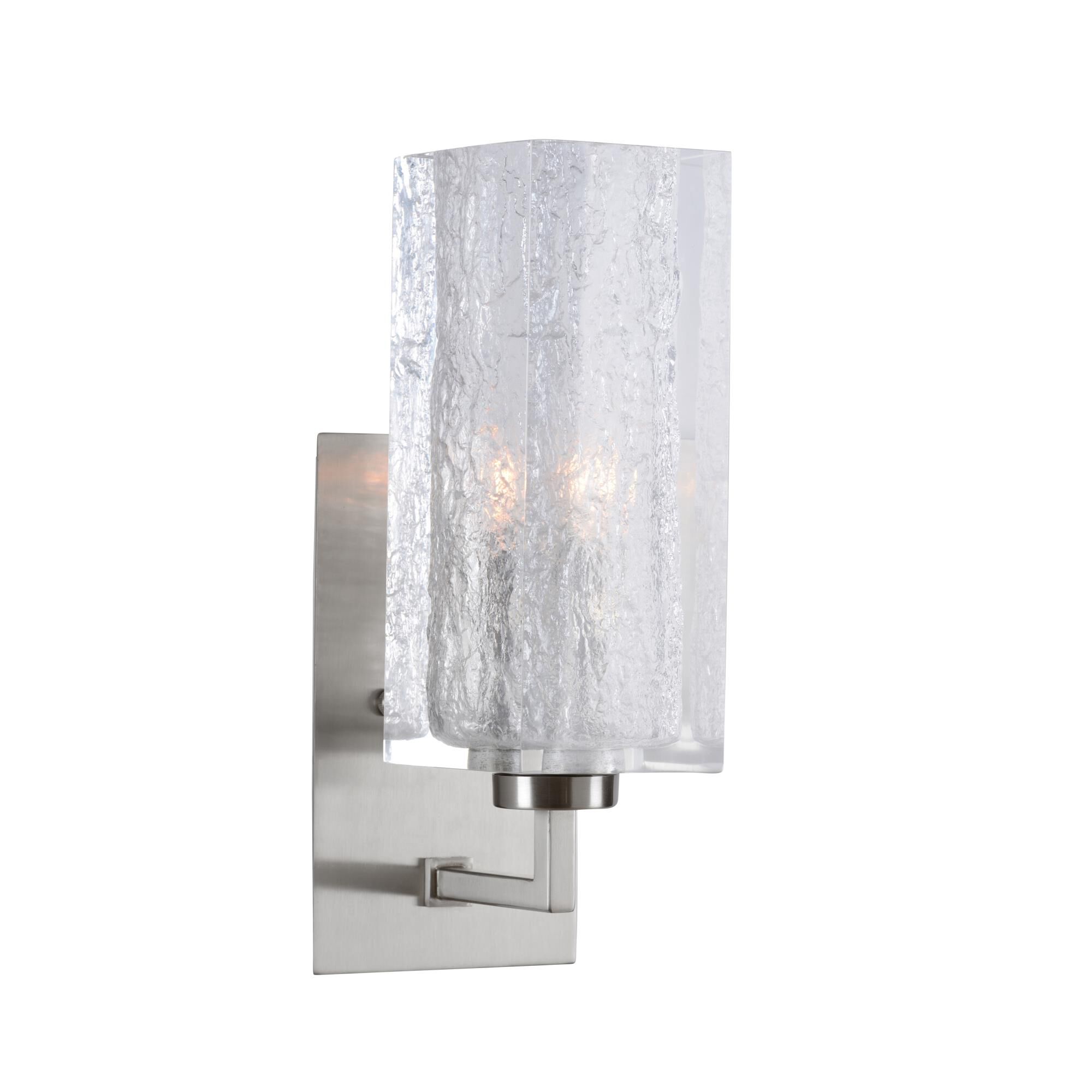 Shown in Satin Nickel and Textured finish and Acrylic glass