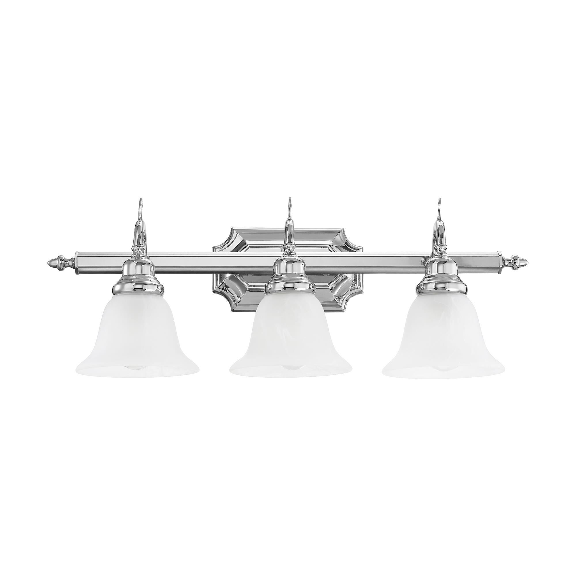 Shown in Chrome finish and White Alabaster glass