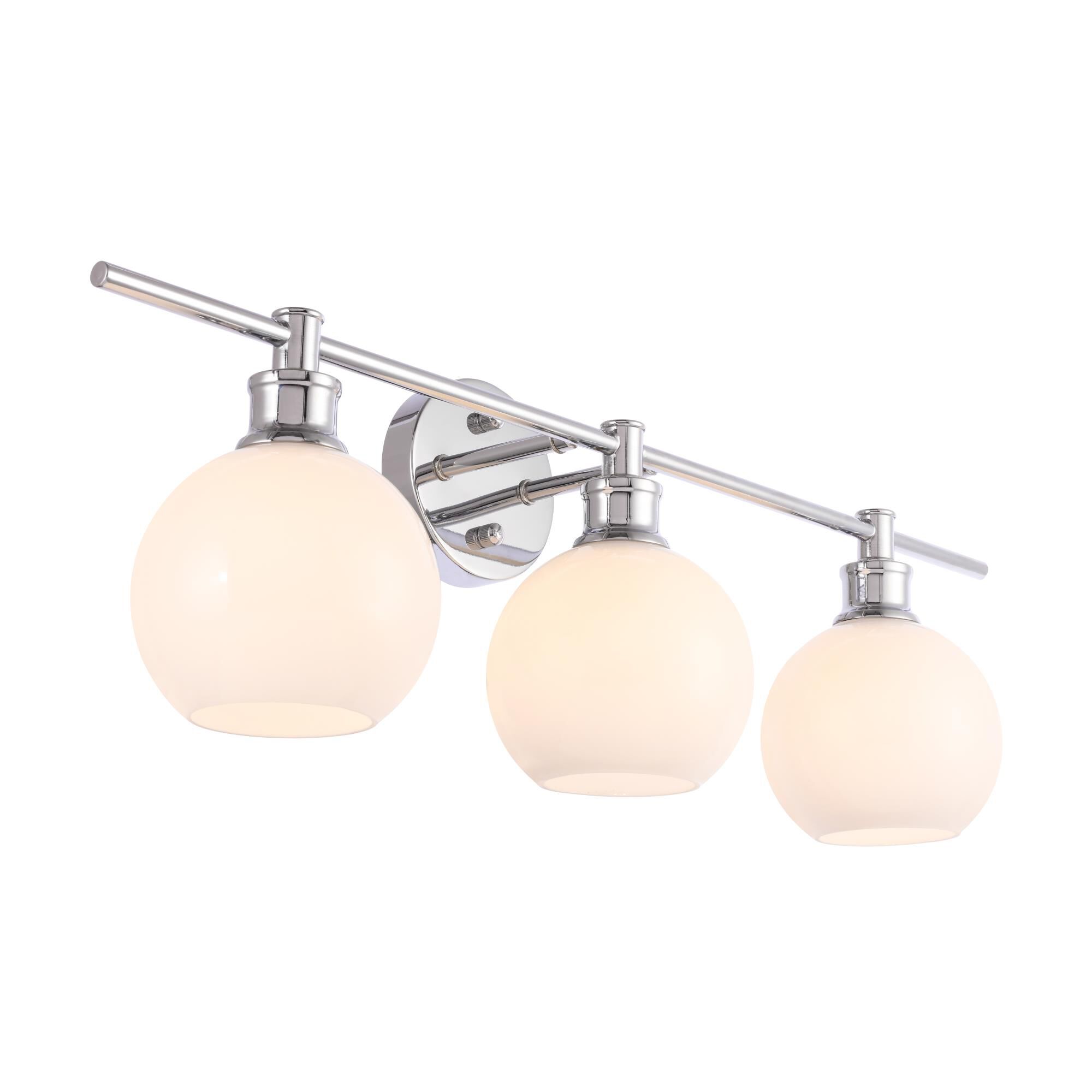 Shown in Chrome finish and Frosted White  glass