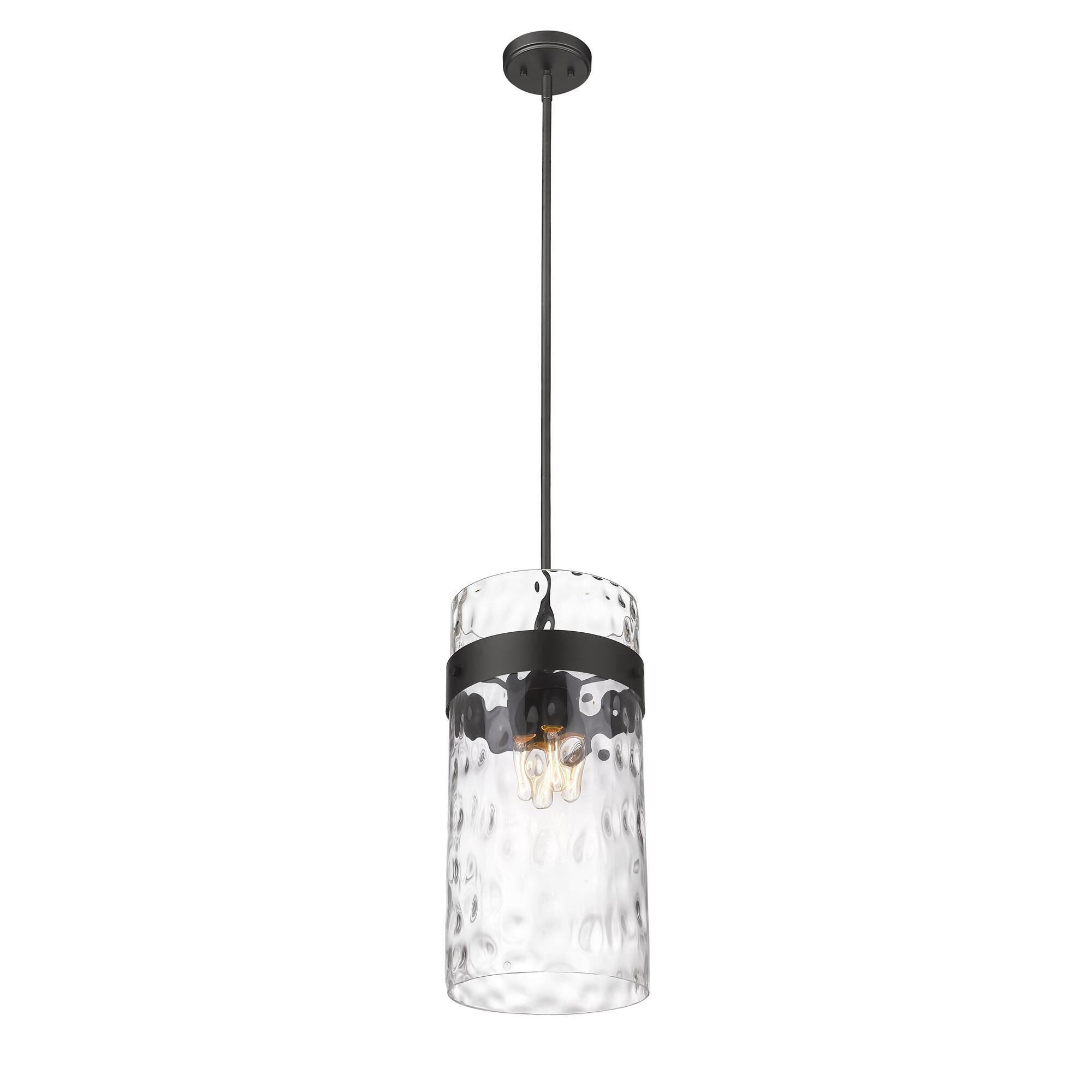 Shown in Matte Black finish and Glass shade