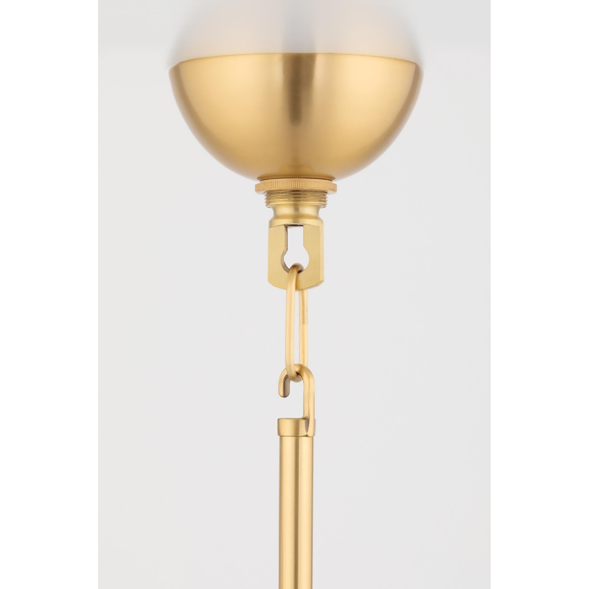 Shown in Aged Brass finish and Belgian Linen shade