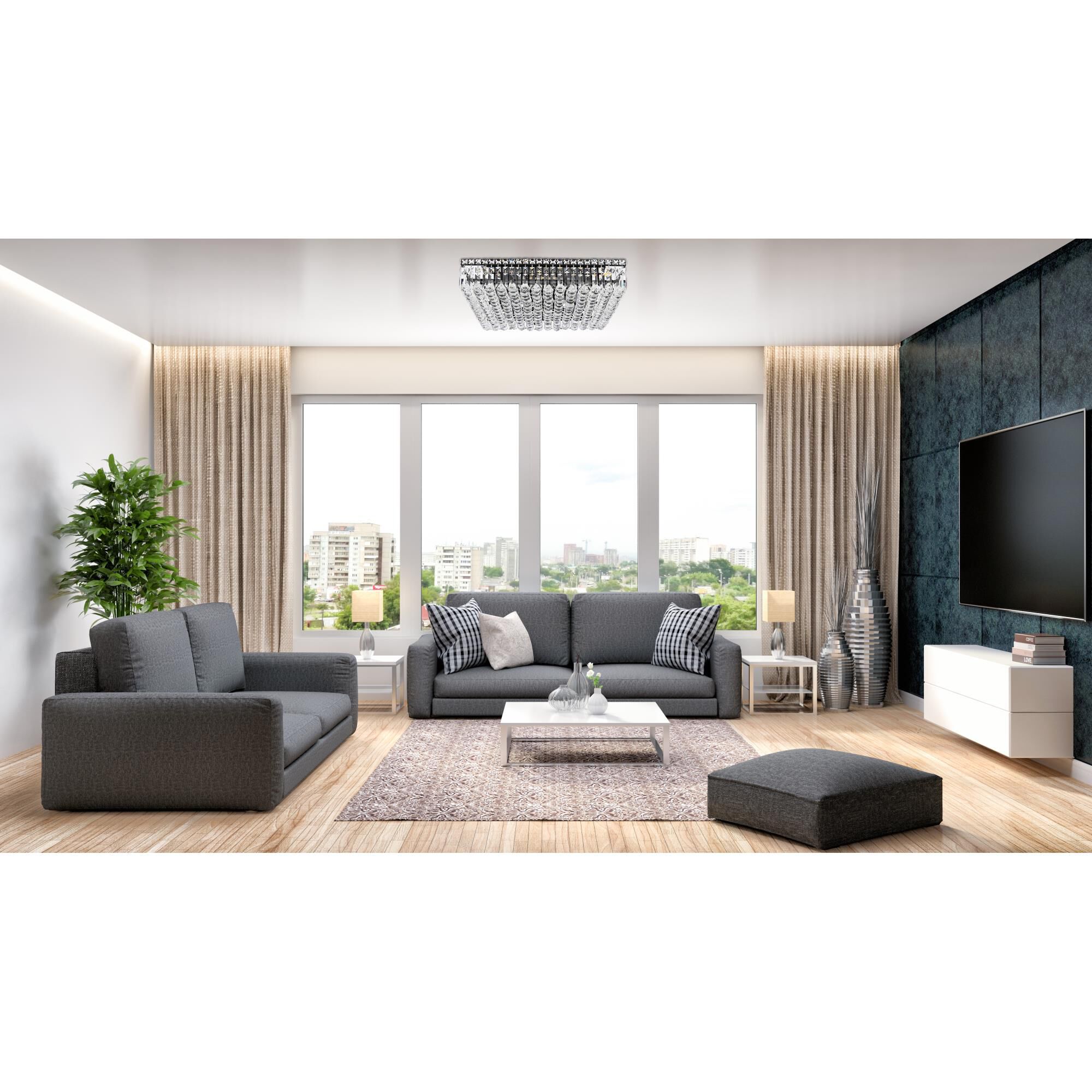 Maxime 24 Inch 13 Light Flush Mount by Elegant Lighting