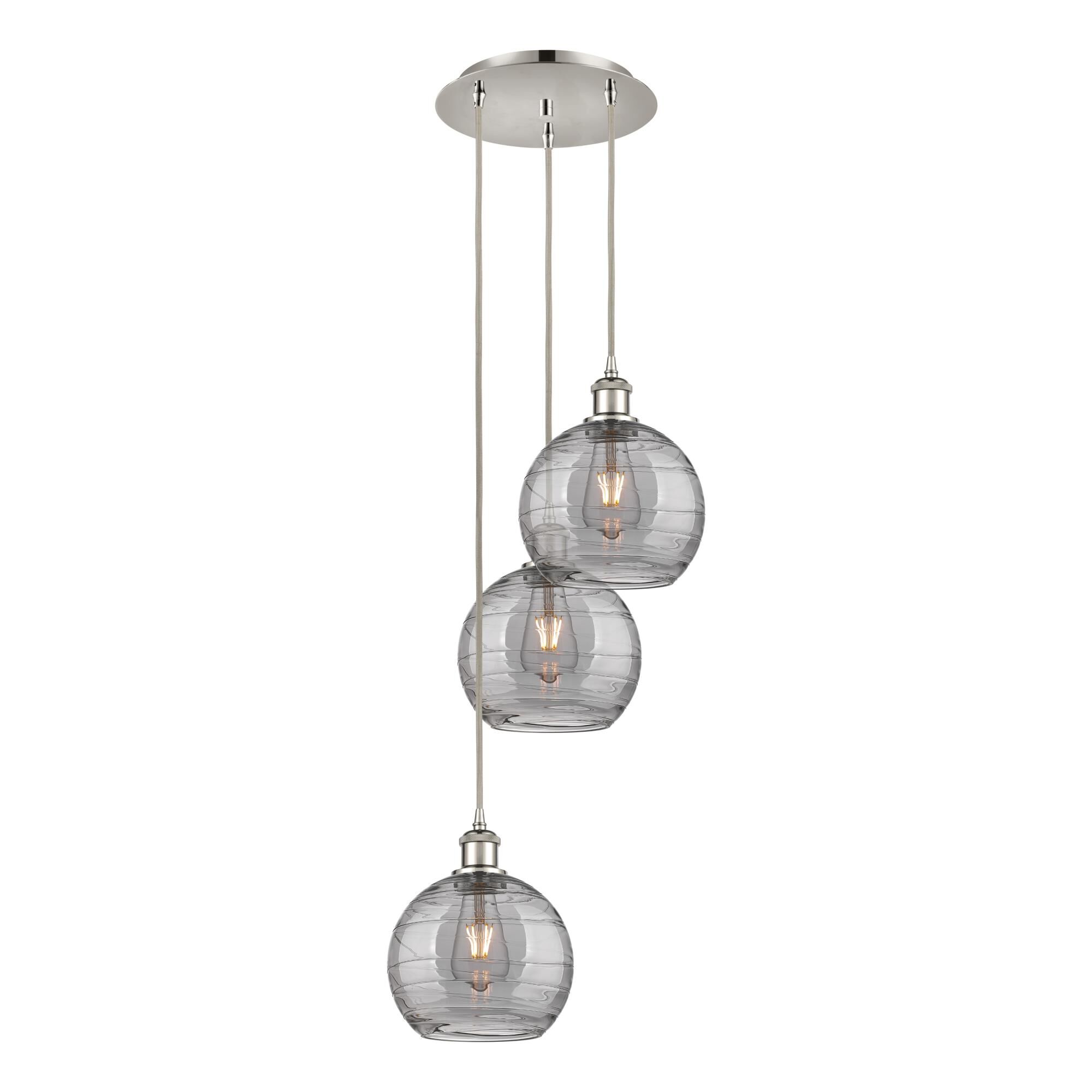 Bruno Marashlian Athens Deco Swirl 14 Inch 3 Light Multi Light Pendant by Innovations Lighting