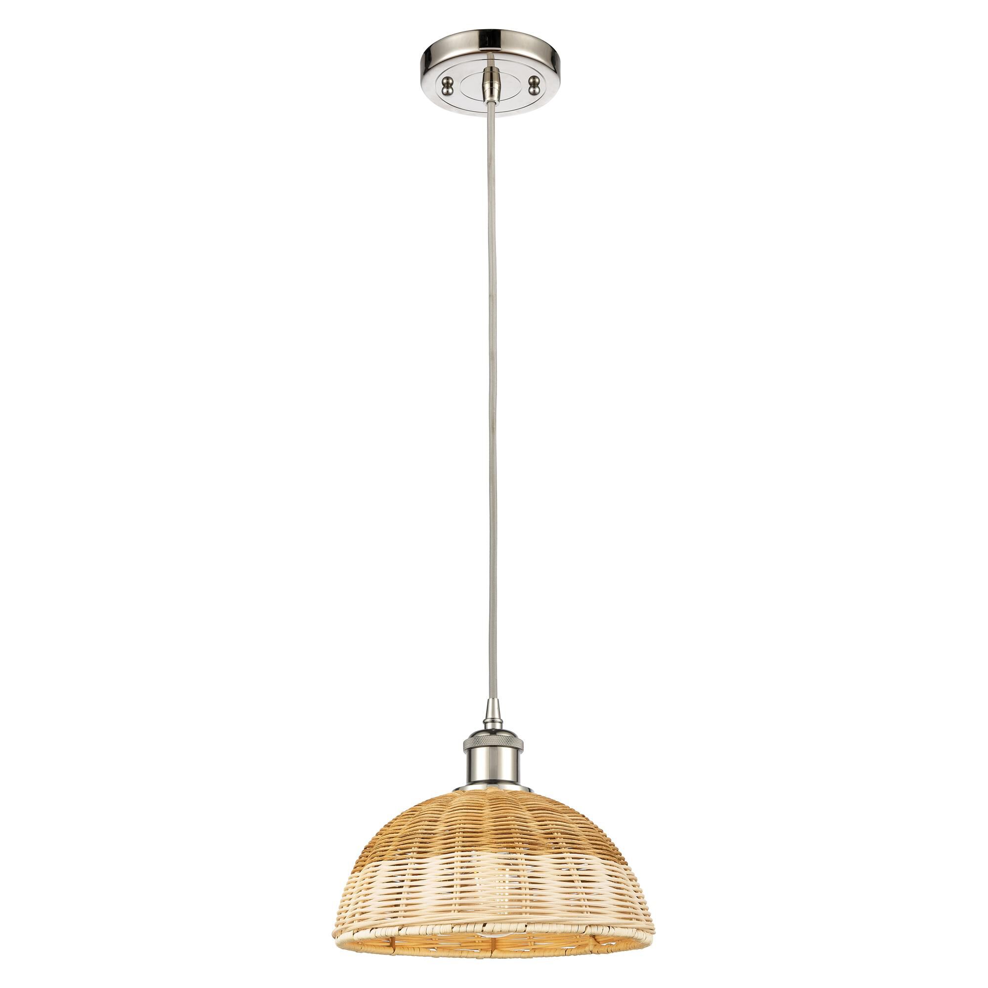 Shown in Polished Nickel finish and Natural shade