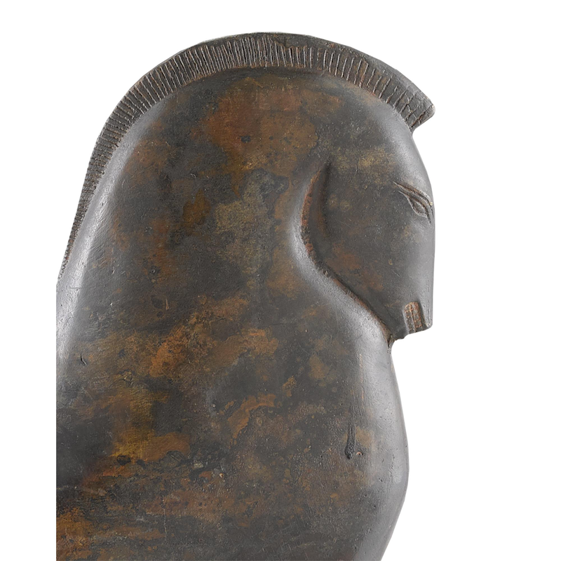 Assyrian Bronze Horse Figurine by Currey & Company