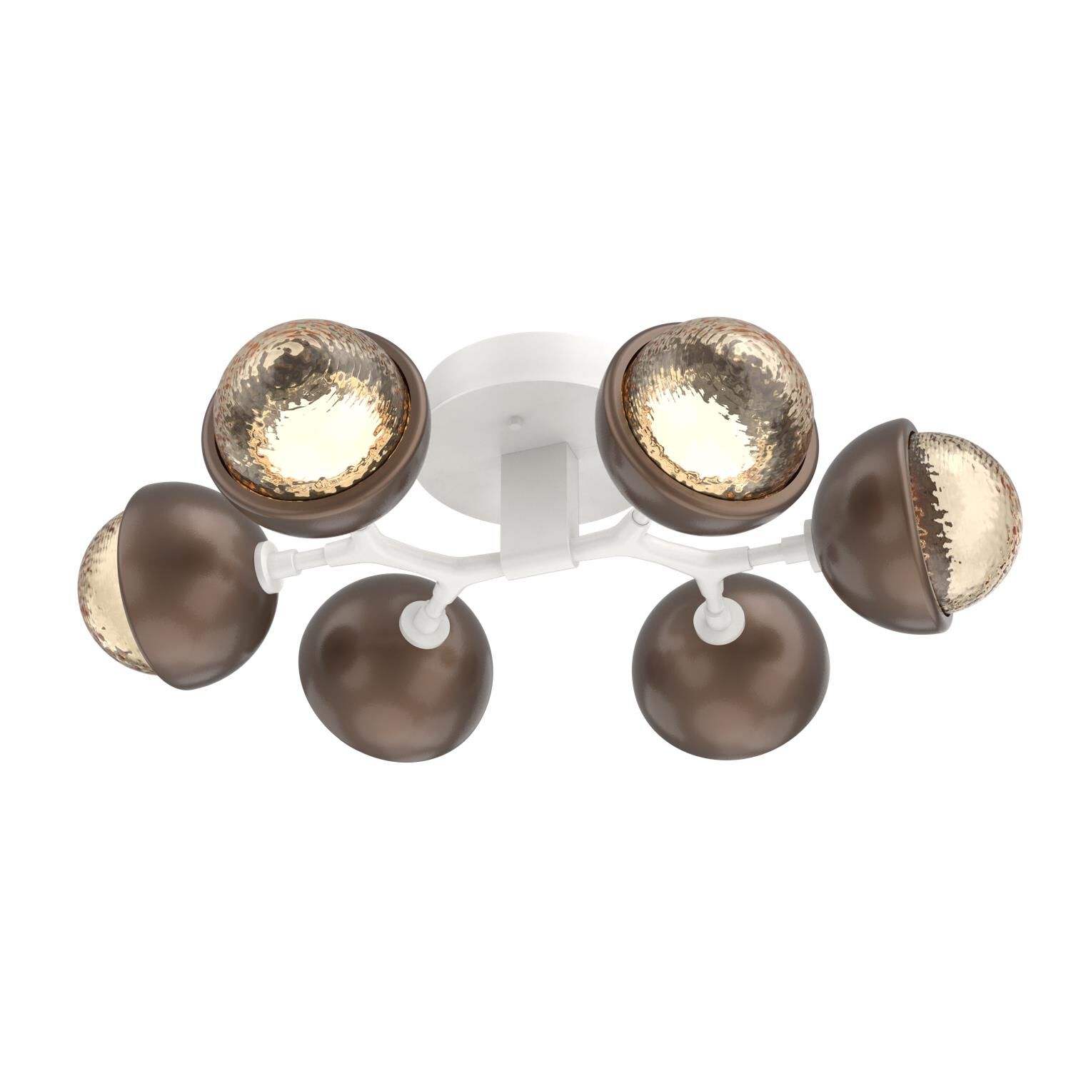Shown in Salt White finish and Amber glass and Burnished Bronze accent