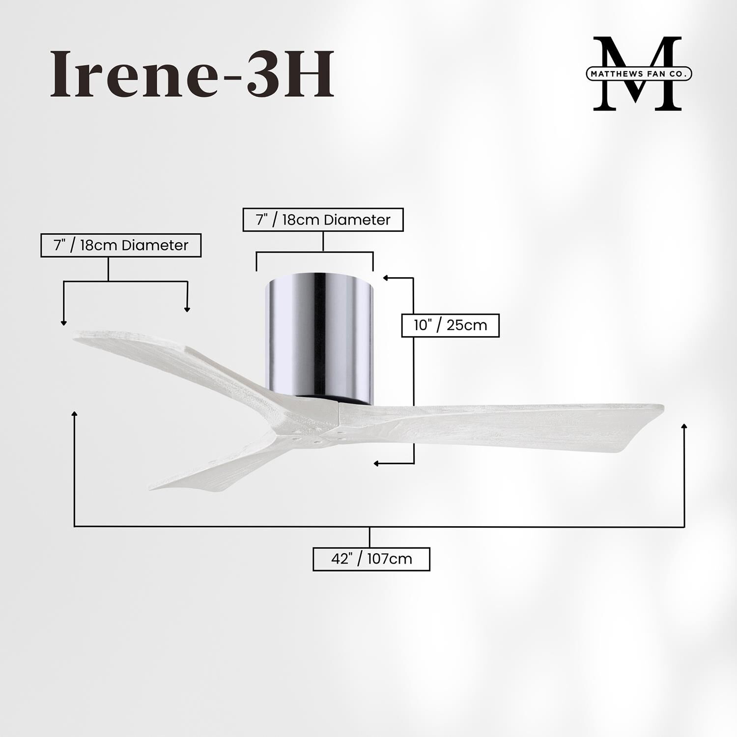 Irene 42 Inch Flush Mount Fan by Matthews Fan Company