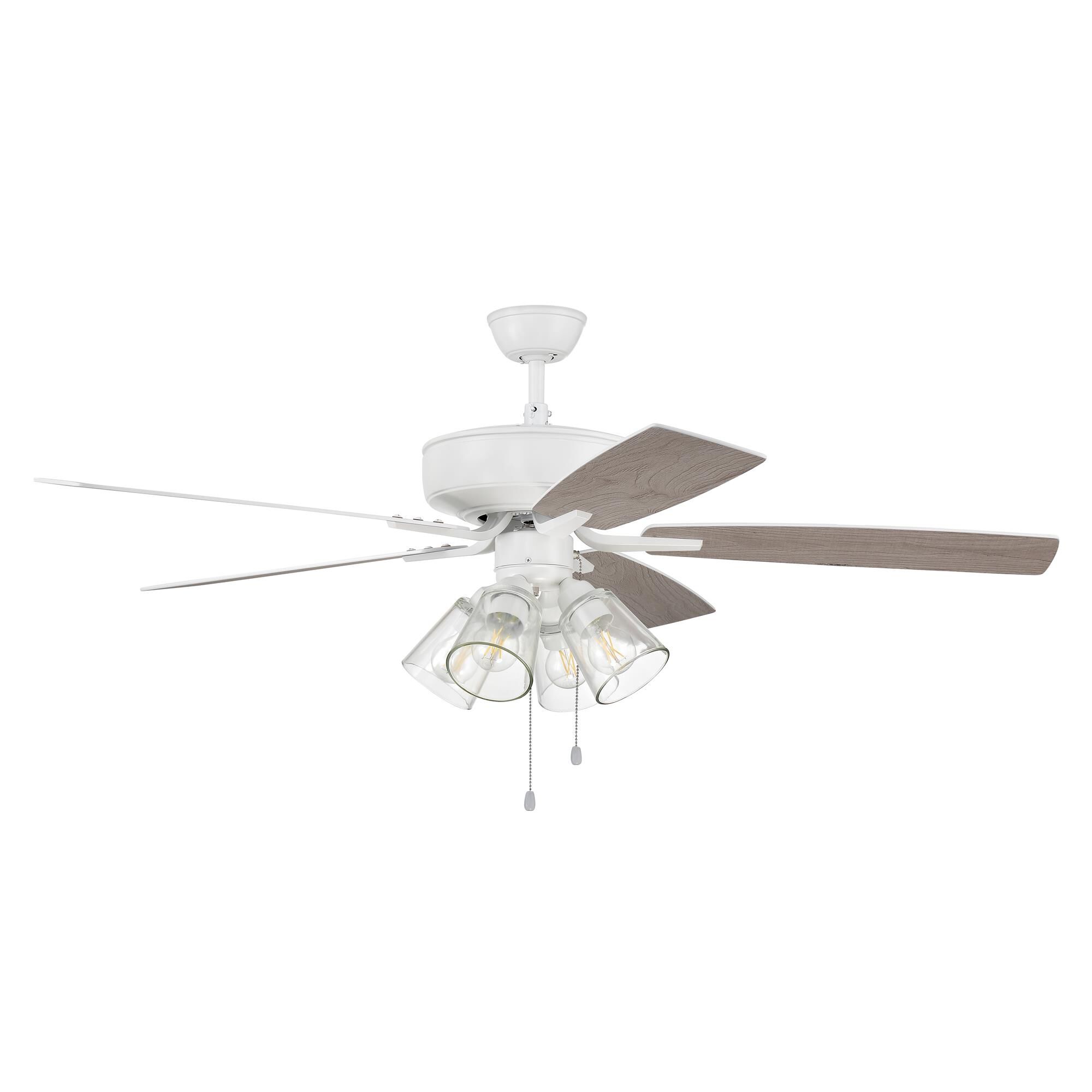 Shown in White finish and Clear glass