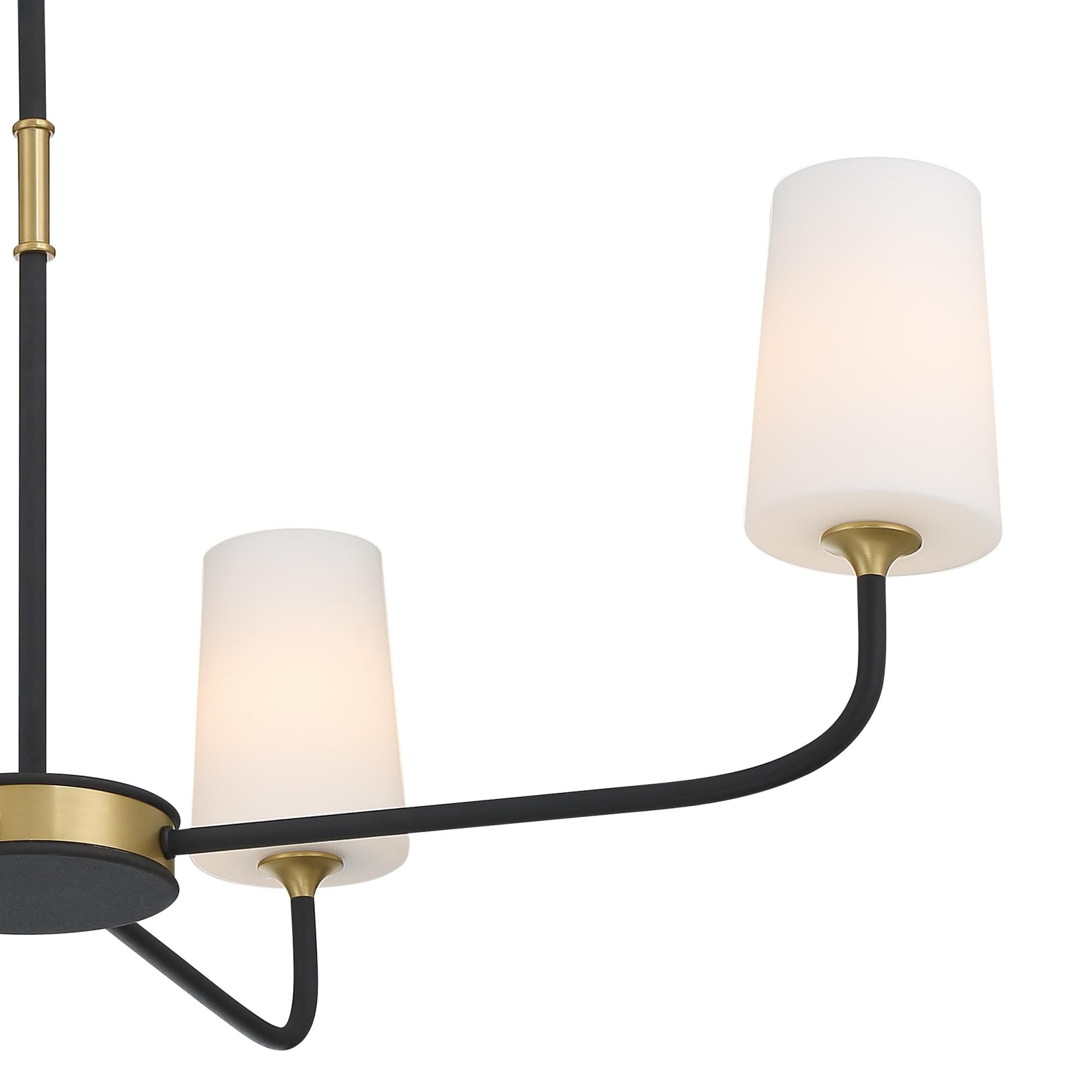 Shown in Black Forged + Modern Gold finish and Glass shade