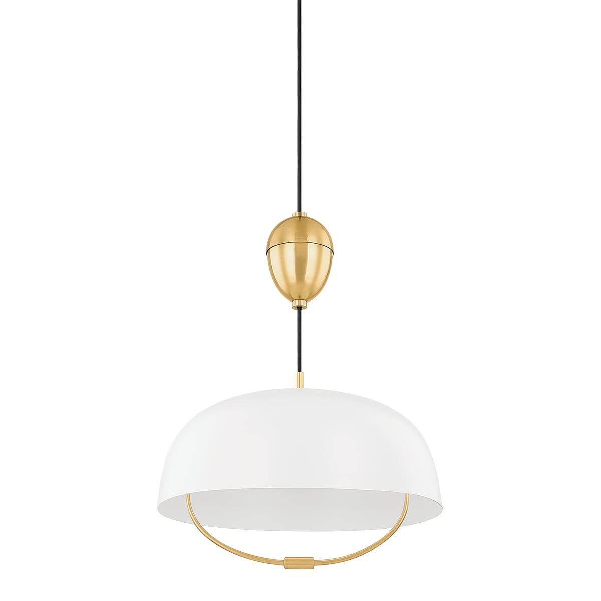 Shown in Aged Brass/Soft White finish and Soft White shade