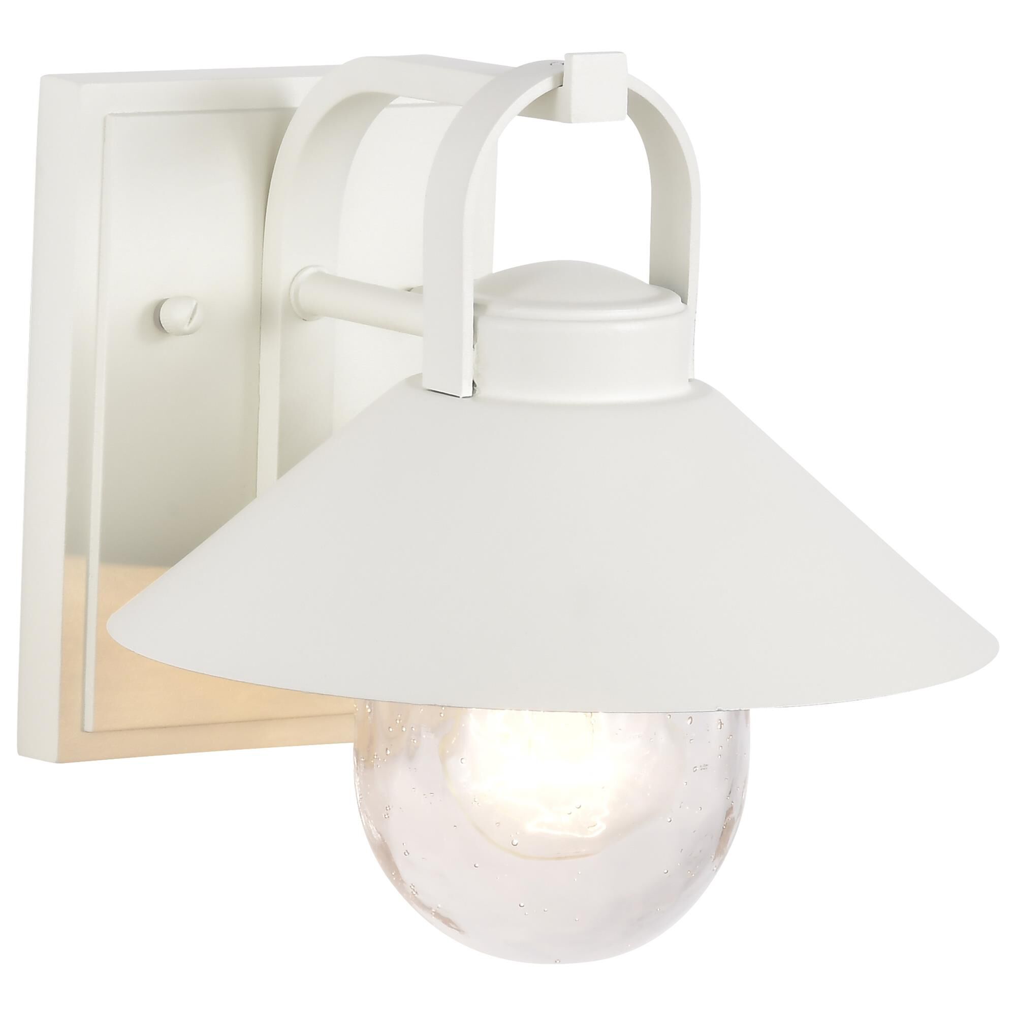 Shown in White finish and Clear Seeded glass