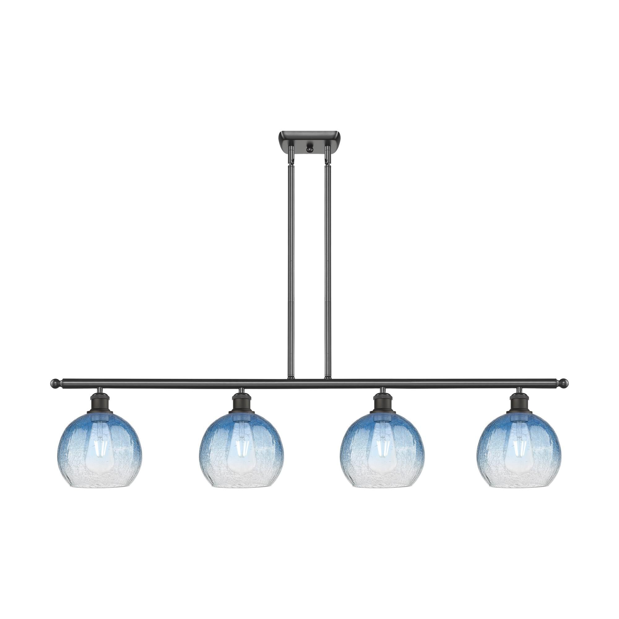 Shown in Oil Rubbed Bronze finish and Sapphire Blue glass