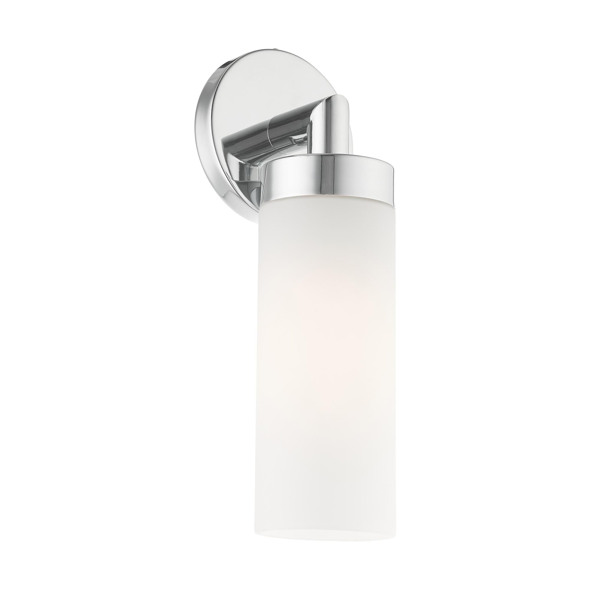 Shown in Polished Chrome finish and Hand Blown Satin Opal White glass and Hand Blown Satin Opal White Glass shade