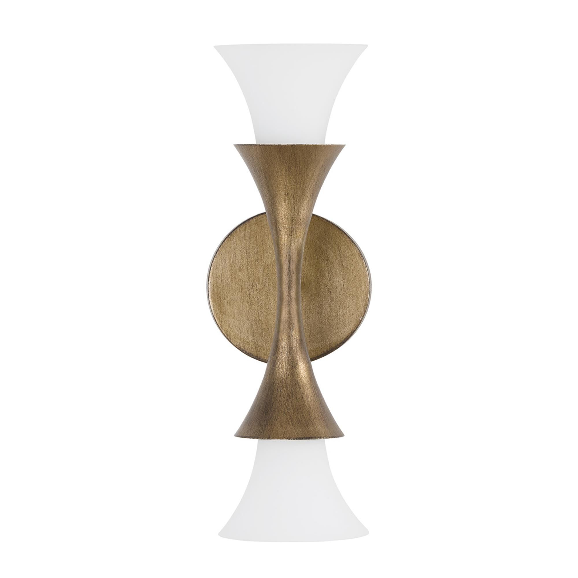 Shown in Mystic Luster finish and Soft White glass