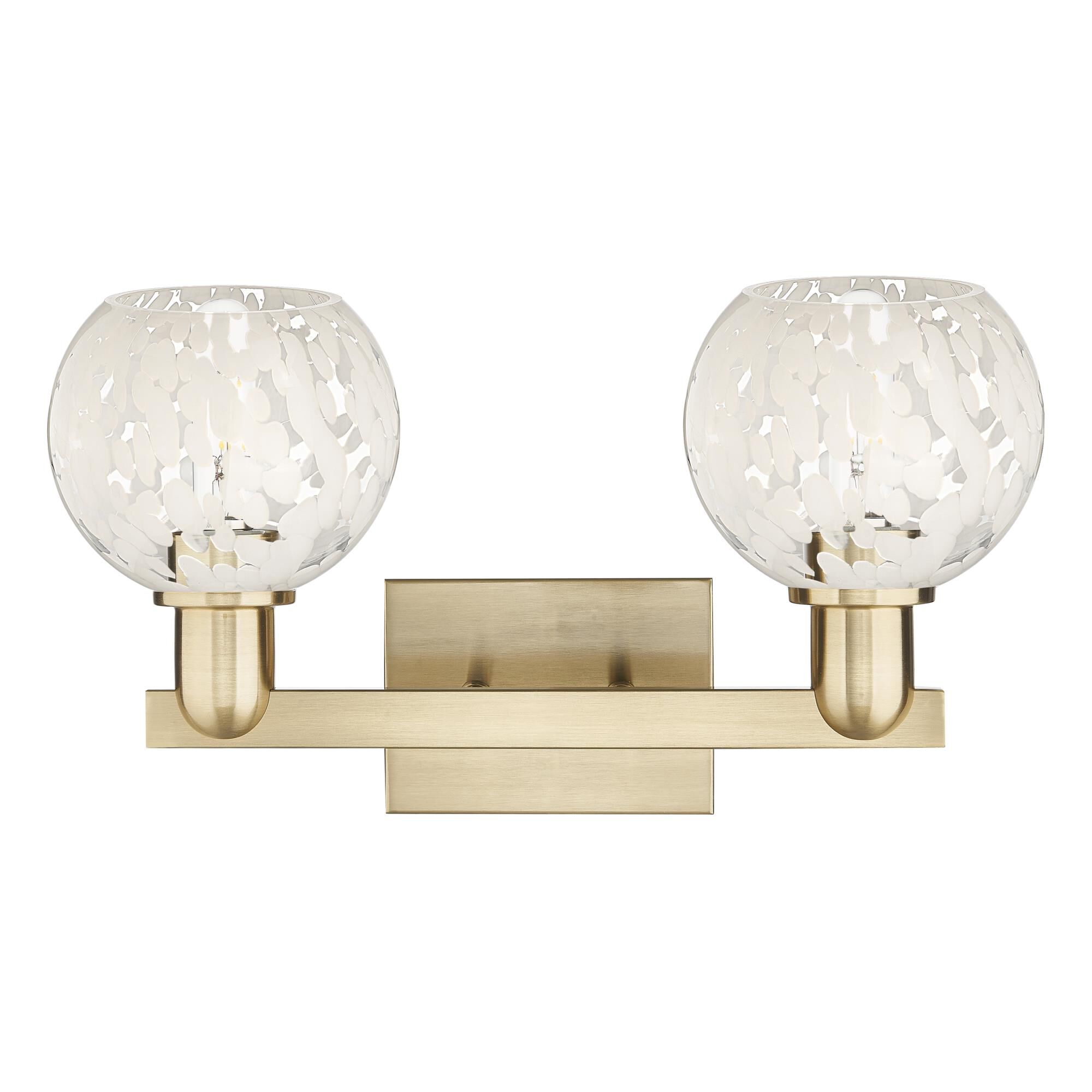 Shown in Champagne Bronze finish and White Mouchette glass