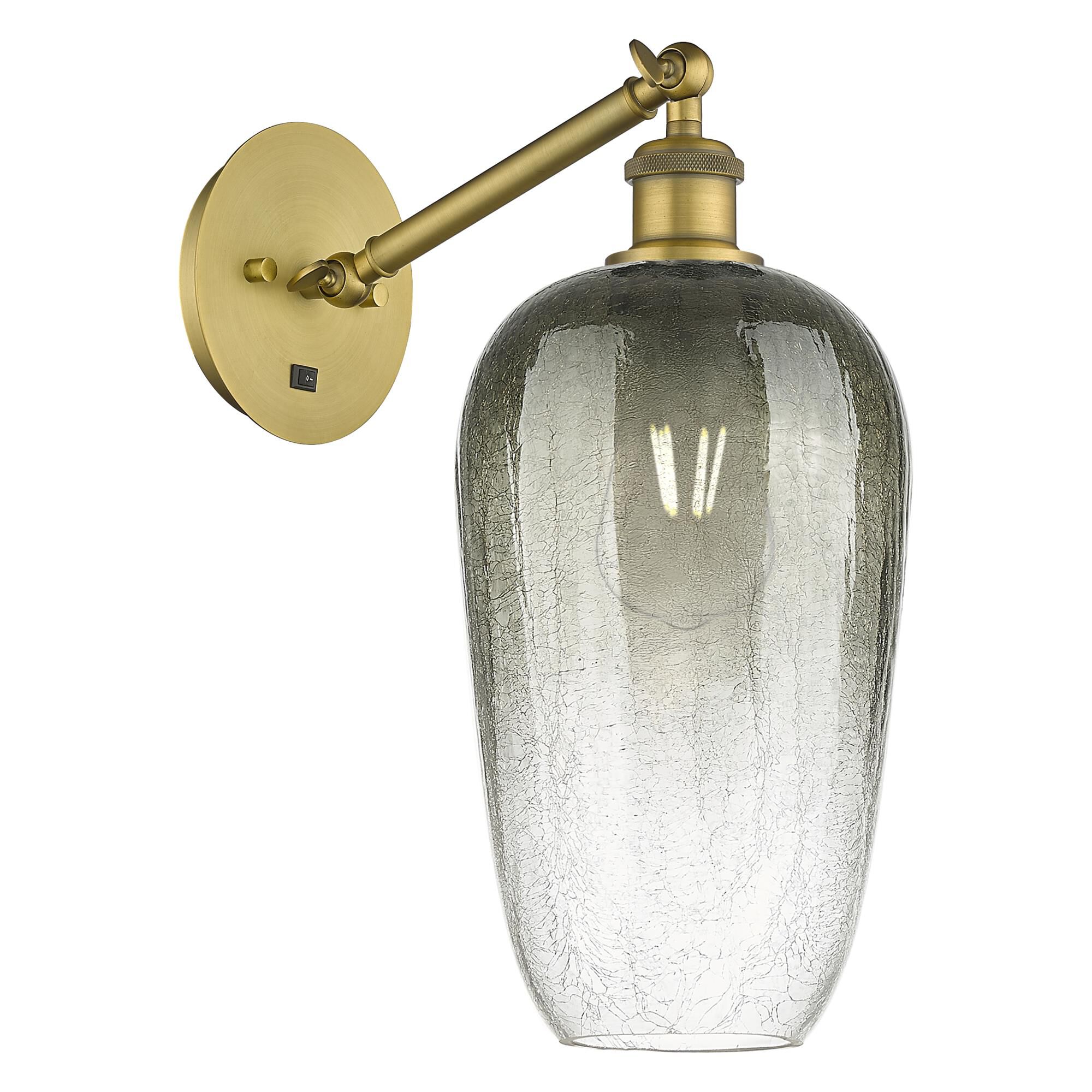 Shown in Brushed Brass finish and Slate glass