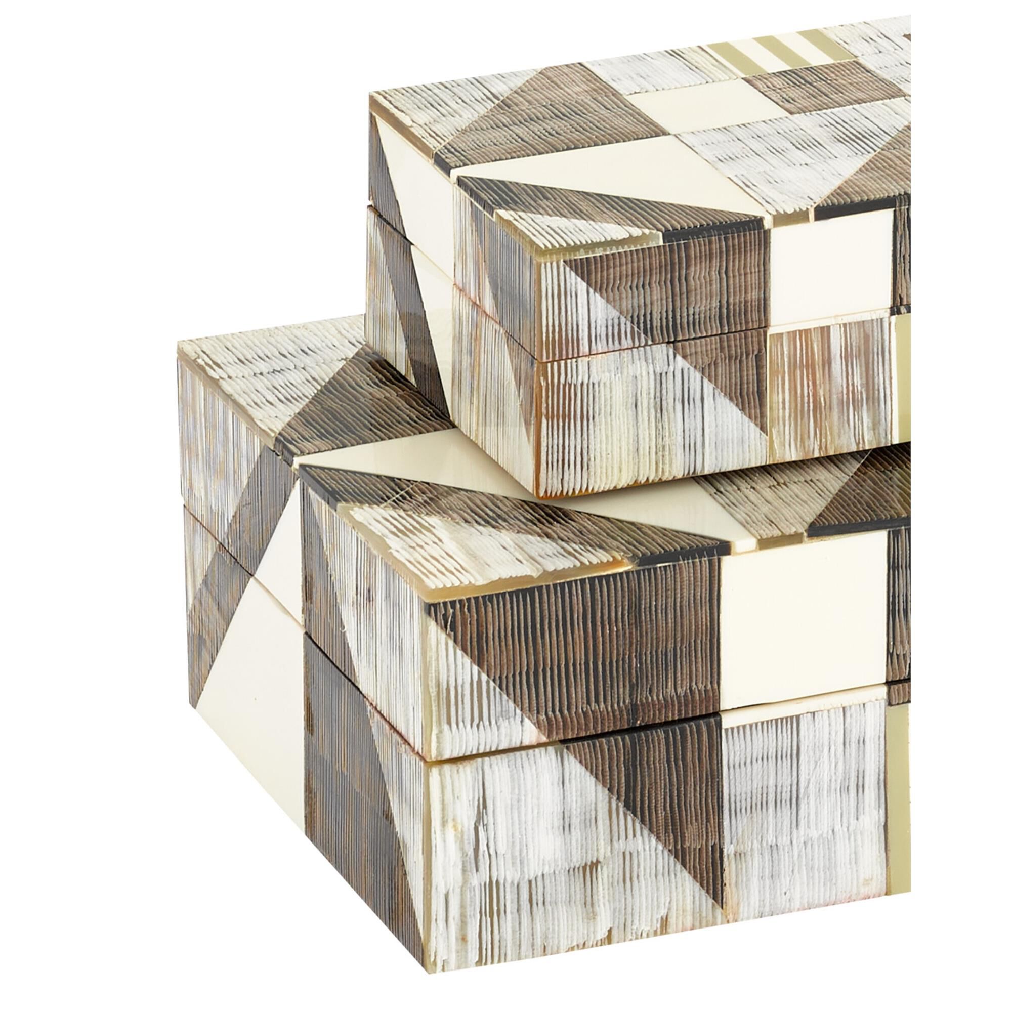 Modernist Bone and Horn Boxes Set of 2 Accent Box,