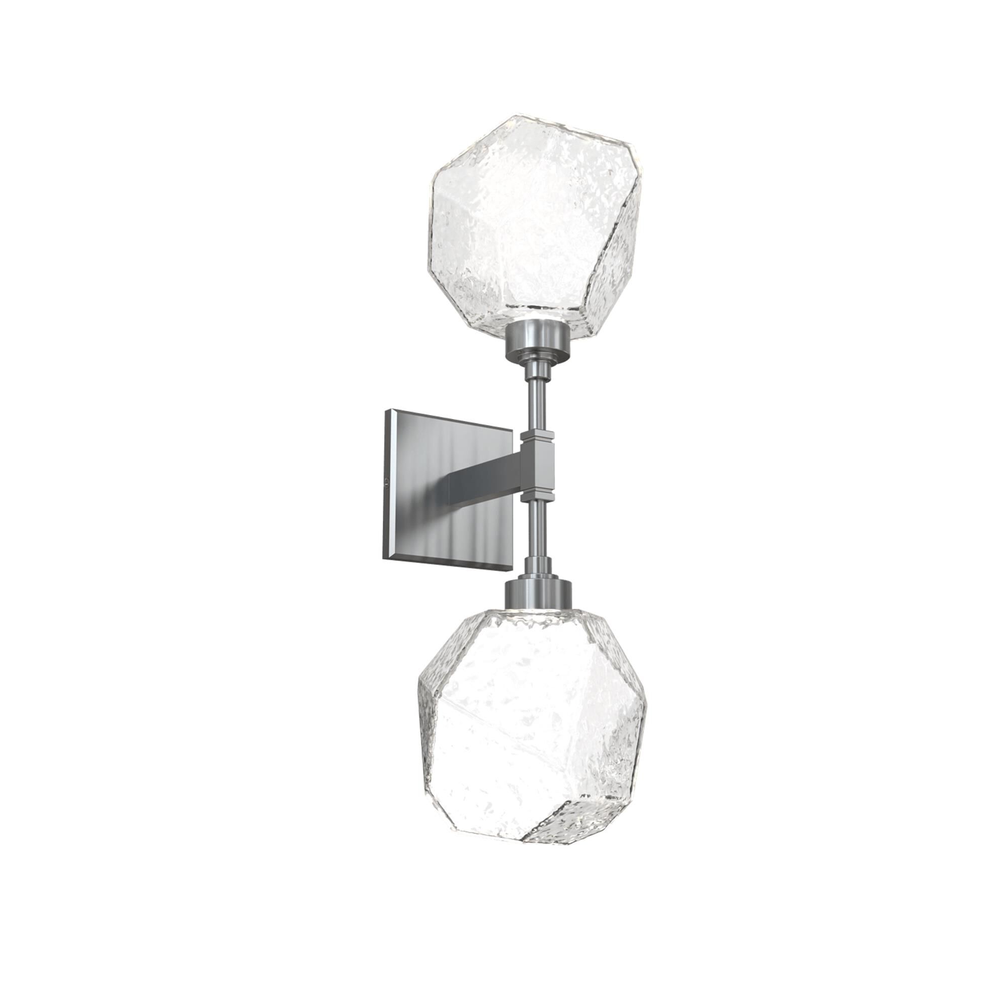 Shown in Satin Nickel finish and Clear Blown glass