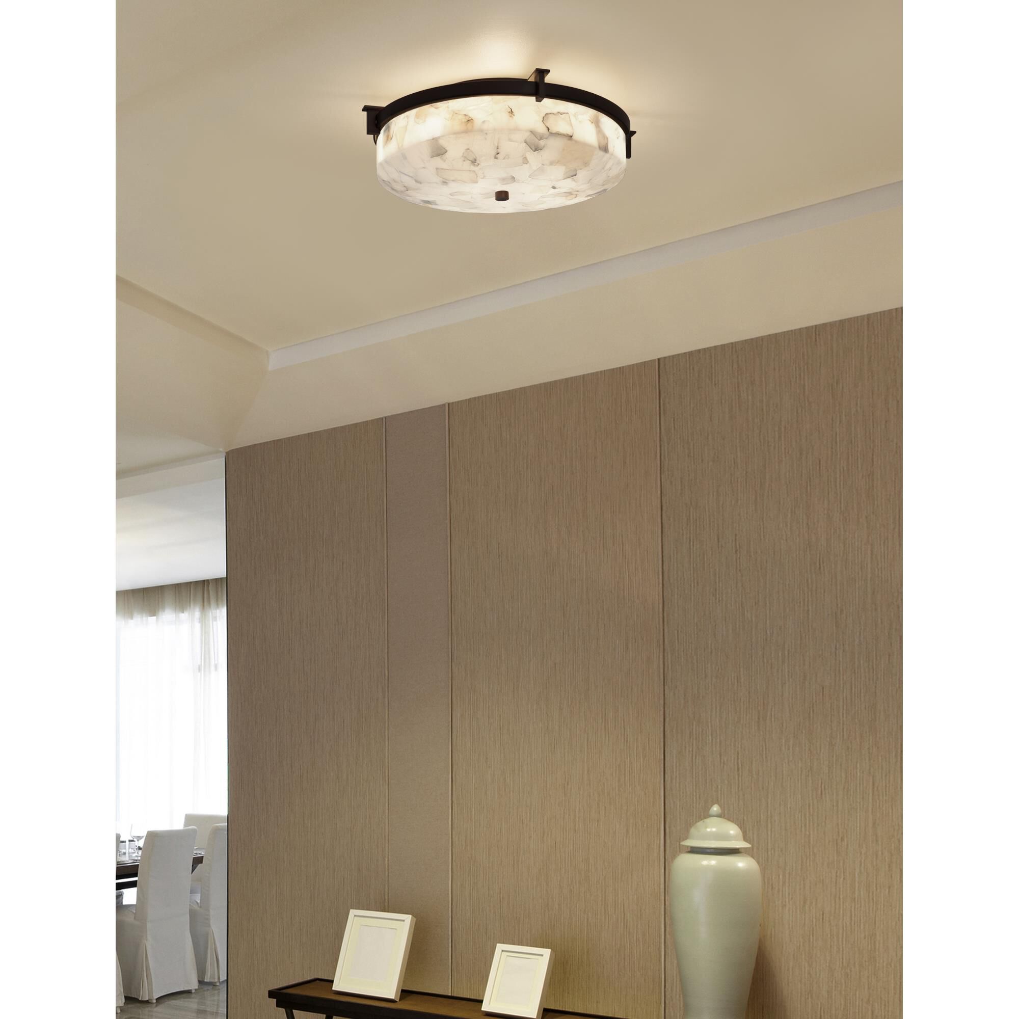 Alabaster Rocks 16 Inch 2 Light Flush Mount by Justice Design Group
