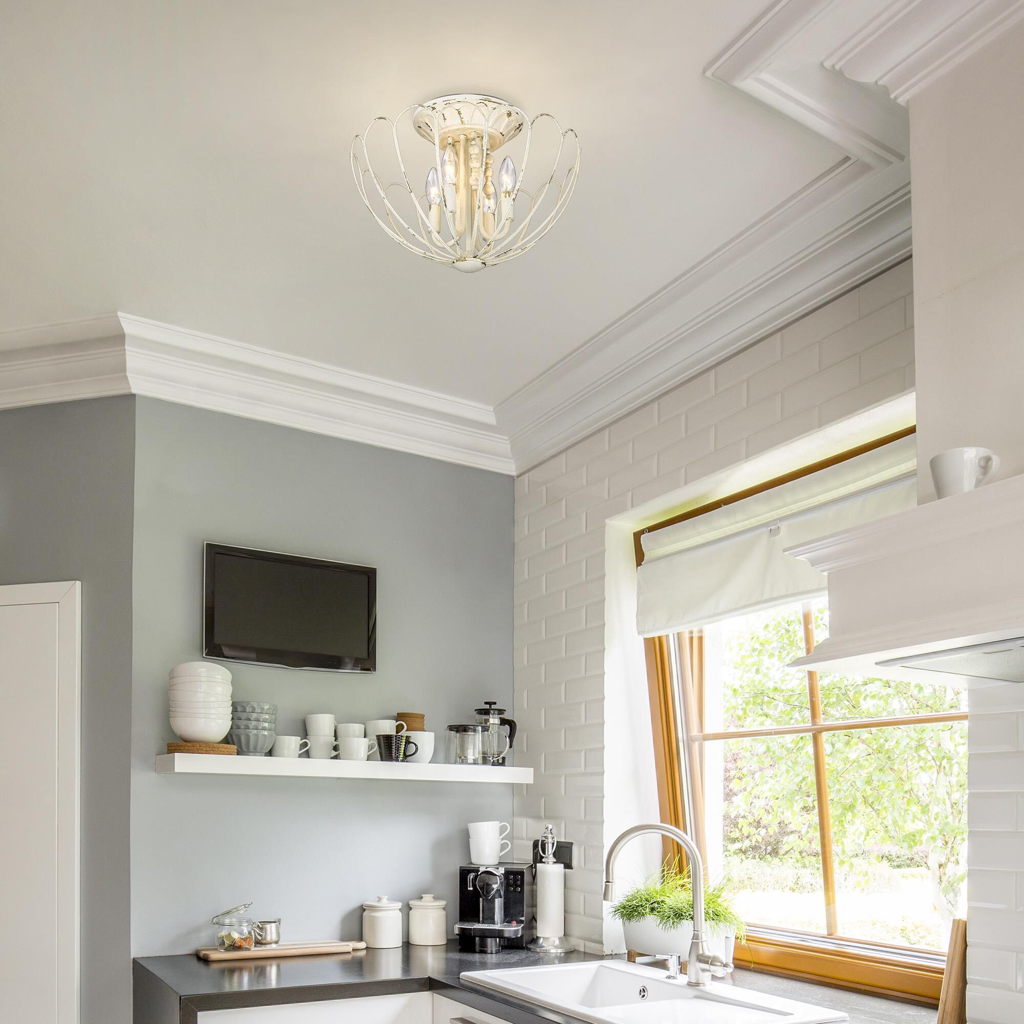 Marguerite 16 Inch Semi Flush Mount by Golden Lighting