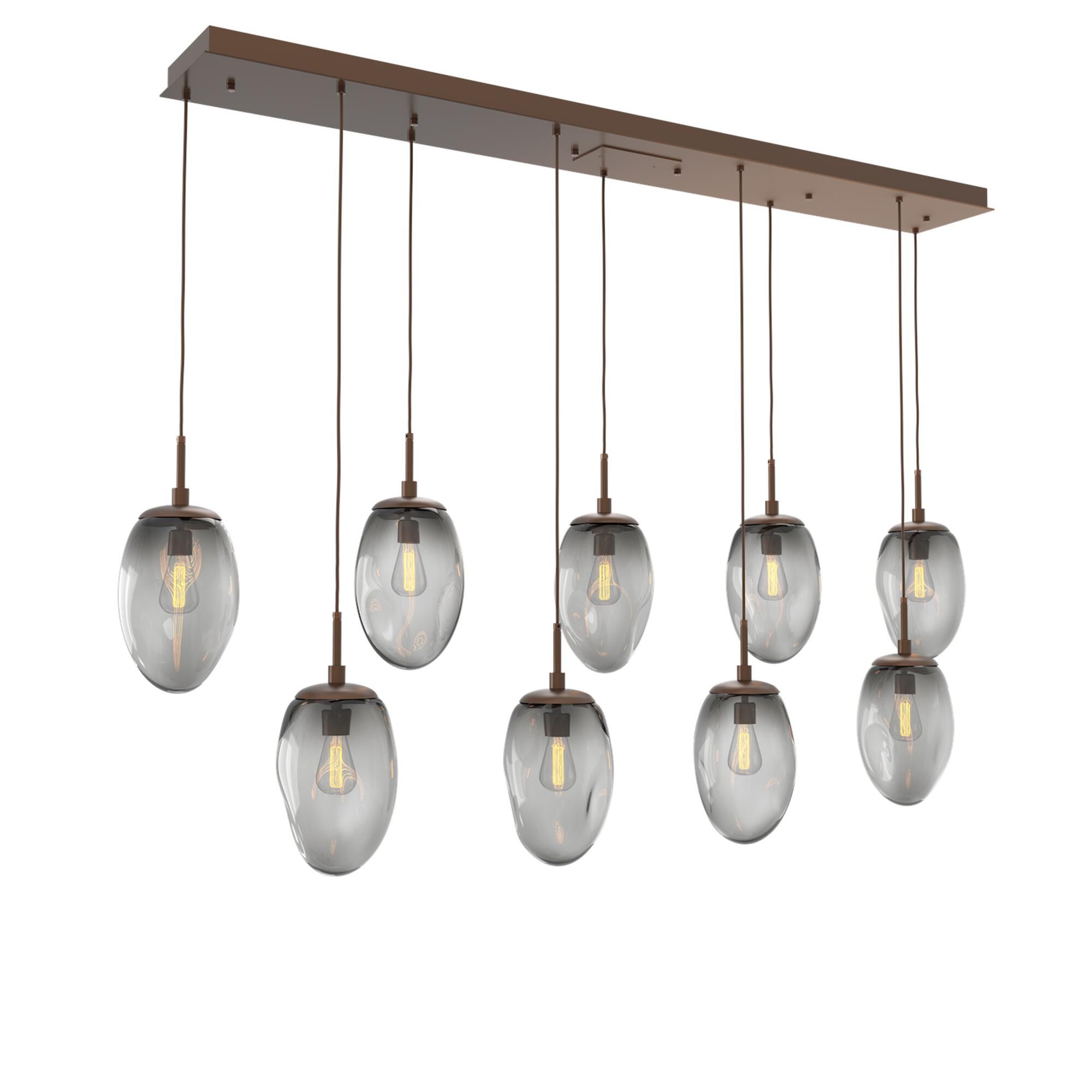 Shown in Burnished Bronze finish and Smoke Blown glass