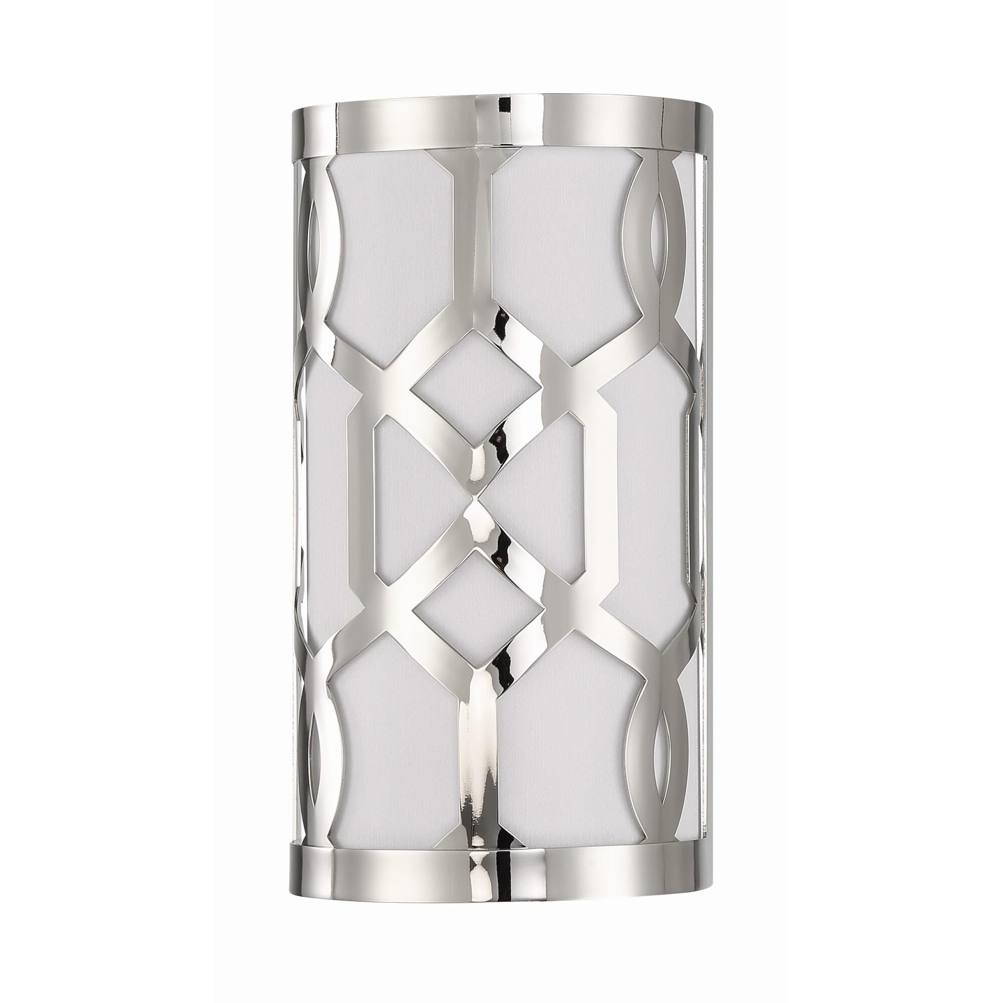 Shown in Polished Nickel finish and Silk glass and White shade