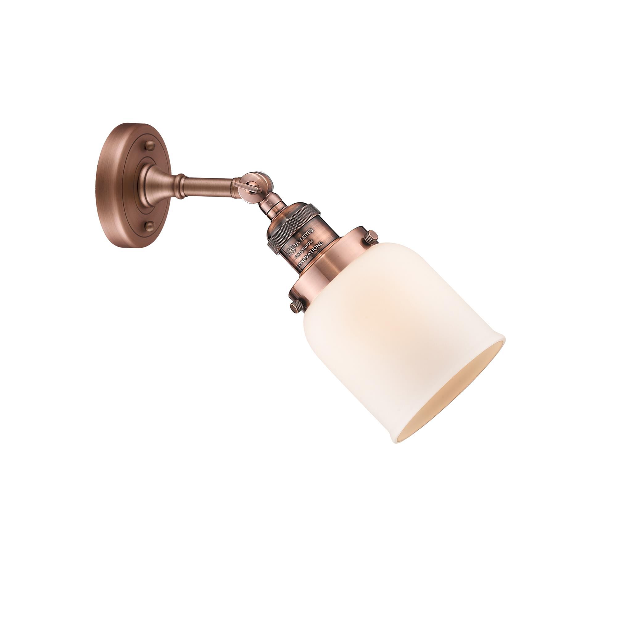 Shown in Antique Copper finish and Frosted glass and None accent