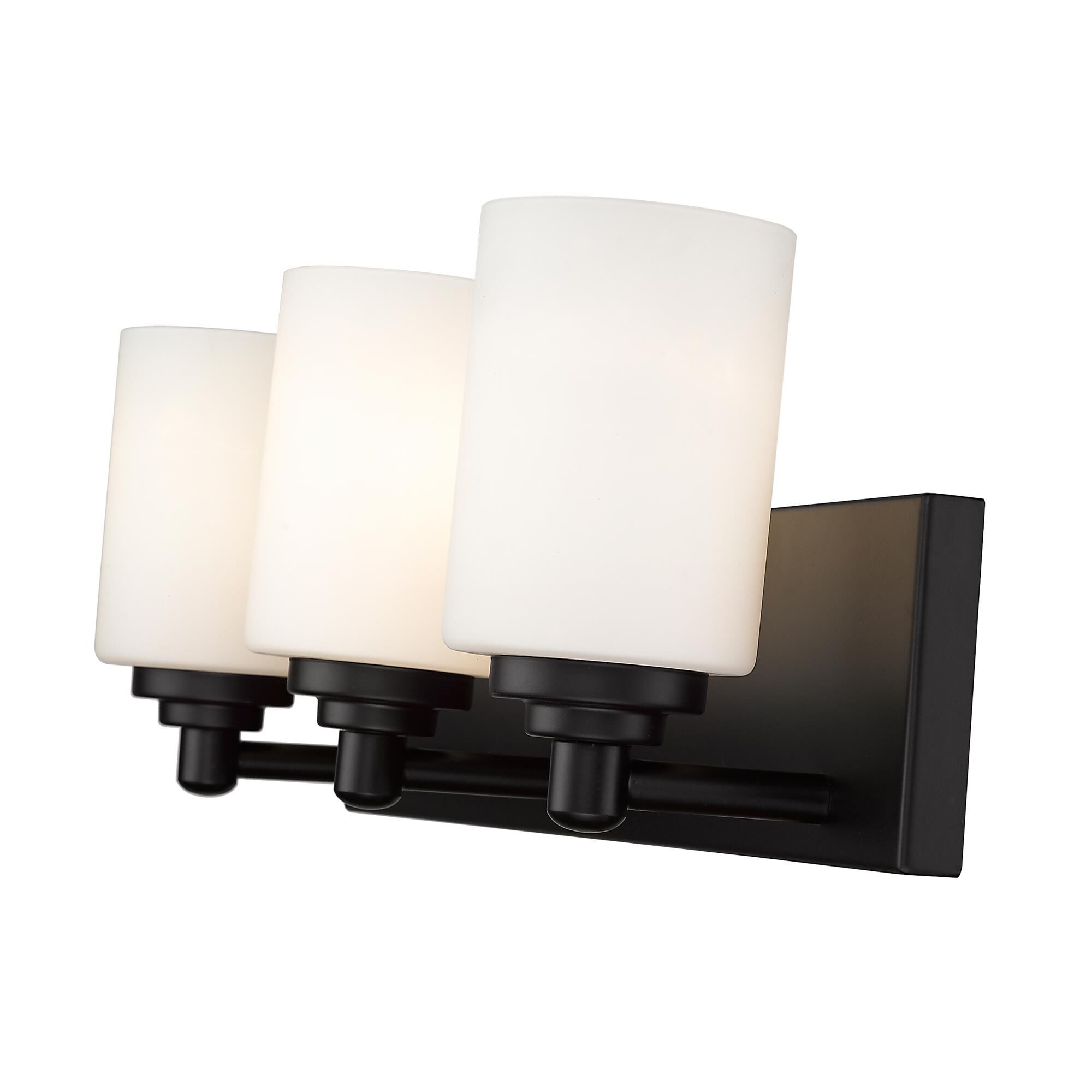 Shown in Matte Black finish and Glass shade