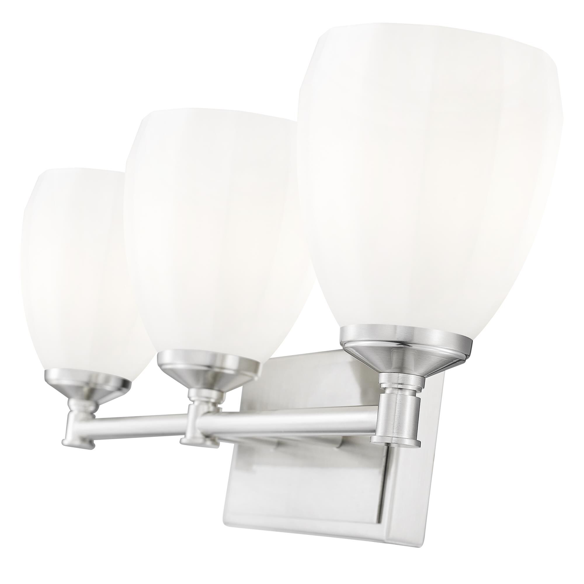 Shown in Brushed Nickel finish and Matte Opal glass and Matte Opal shade