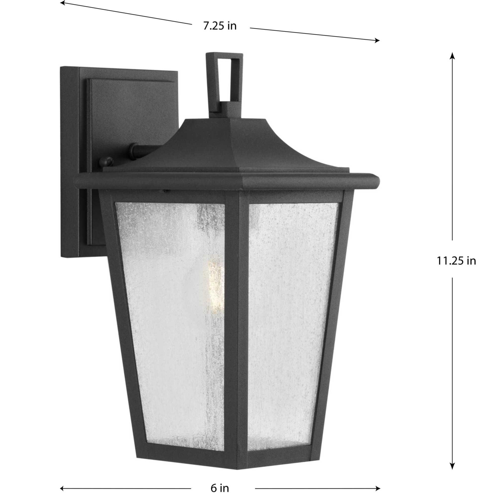 Shown in Textured Black finish and Clear Seeded glass