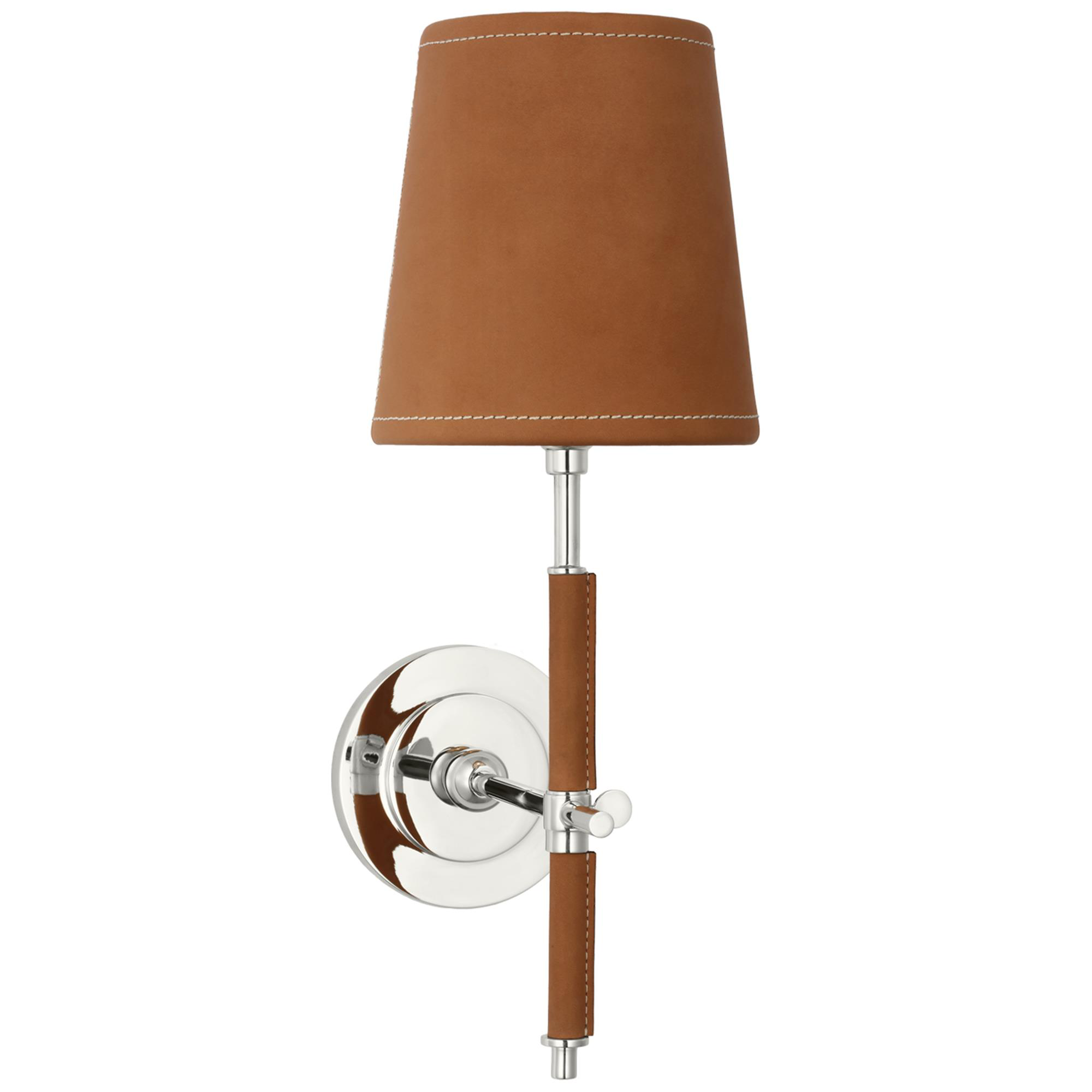 Shown in Polished Nickel and Natural Leather finish