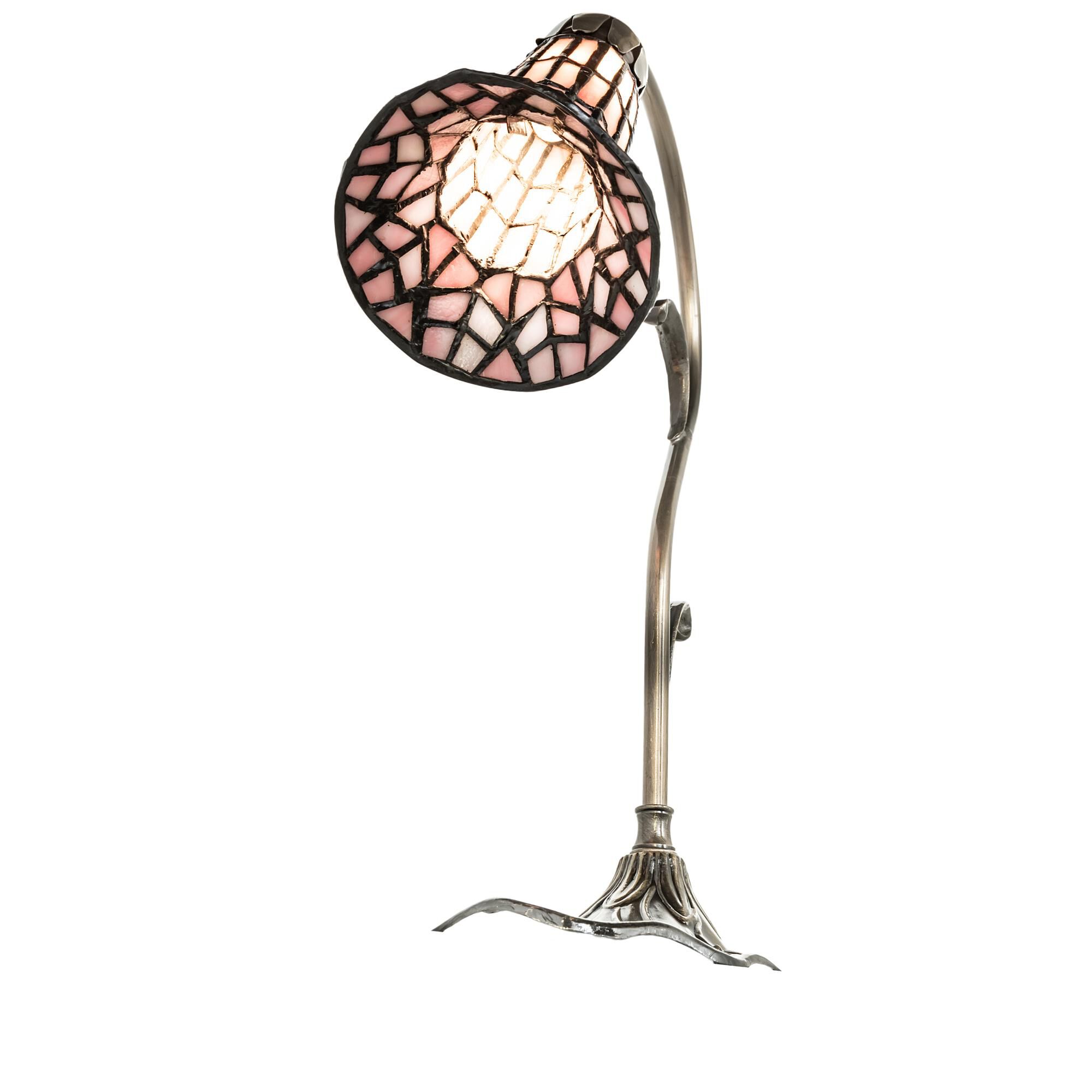 Shown in Antique Brass finish and Pink;Amber /Acrylic glass