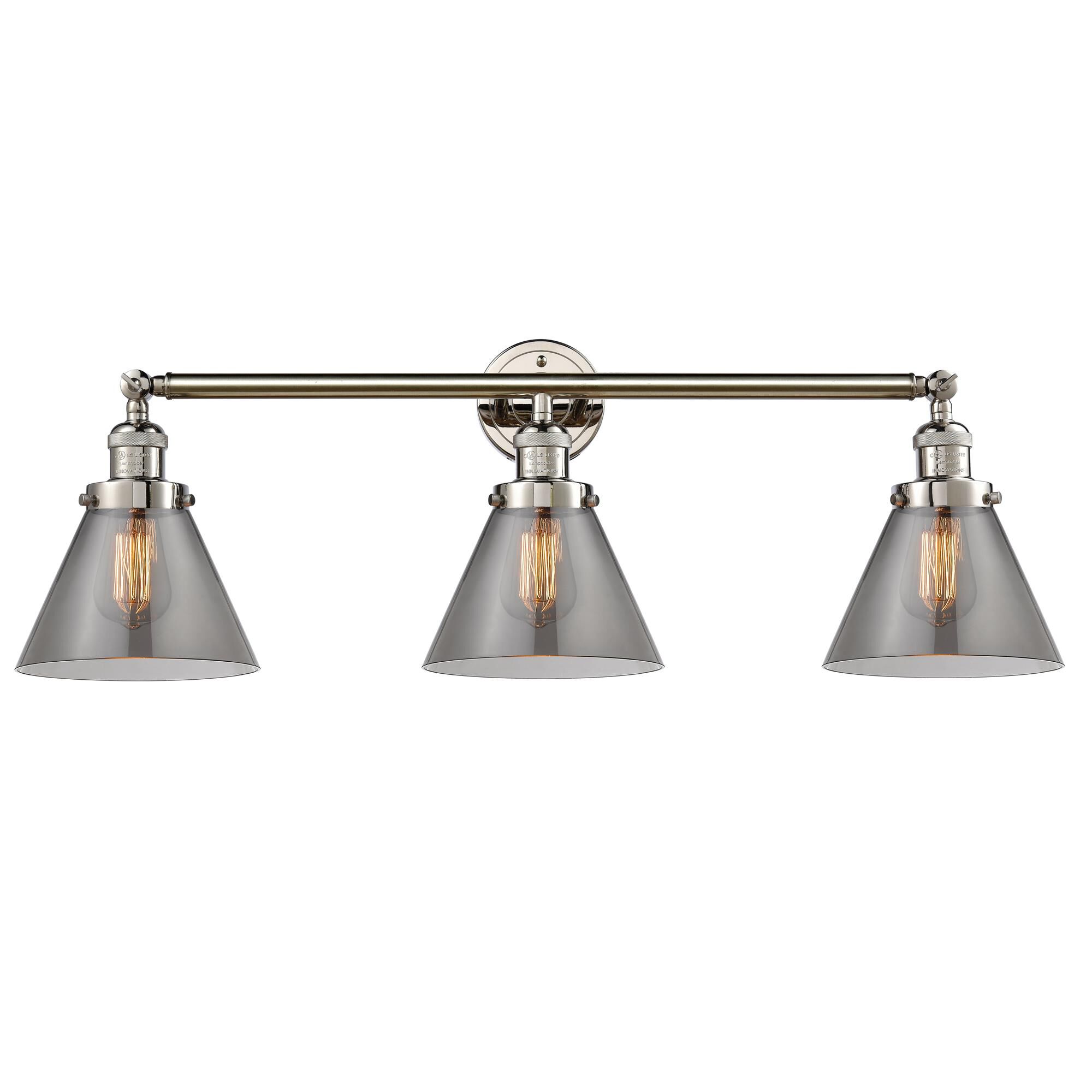 Shown in Polished Nickel finish and Smoked glass